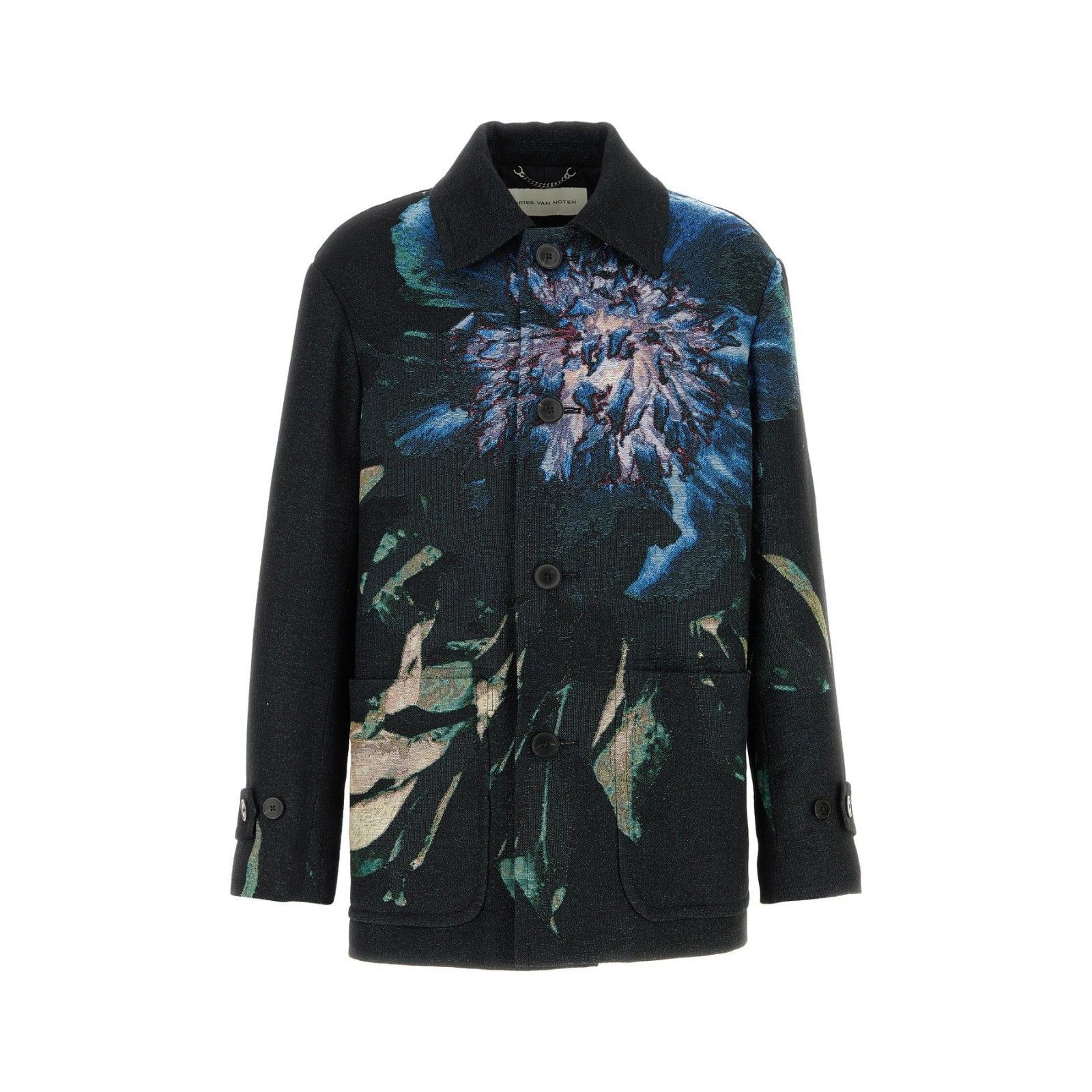 DRIES VAN NOTEN Jacquard Rivne Embroidered Coat New & Authen