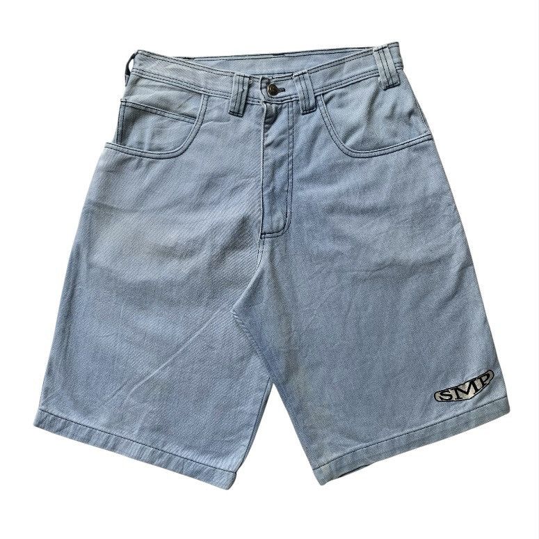 Oakley Vtg 90's SMP surfboard iconic logo embroidery denim Jorts Size US 30 / EU 46 - 1 Thumbnail