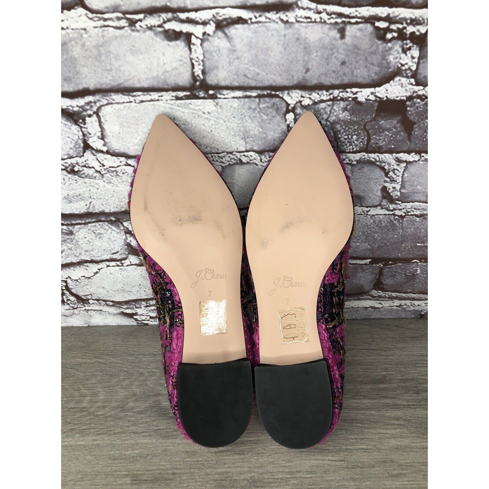 J.Crew J. Crew K2904 Pink Fresh Berry Tweed Pointed Toe Flats Women Size US 7 / IT 37 - 6 Thumbnail