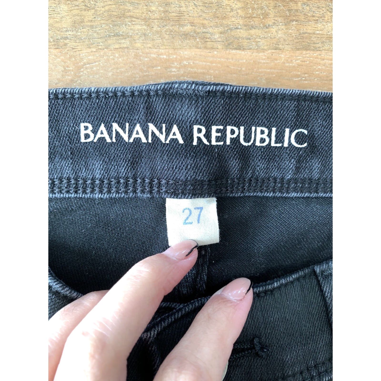 Banana Republic VINTAGE Banana Republic Jeans Womens 28x28 Slim Mid Rise Black Denim Pants Slimming Skinny Jeans Size 28" / US 6 / IT 42 - 3 Thumbnail