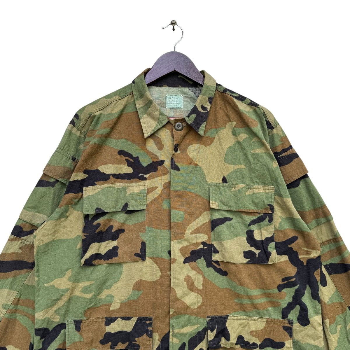 Vintage Us Army Woodland Camouflage Hot Weather Shirt Jacket Size US L / EU 52-54 / 3 - 7 Thumbnail
