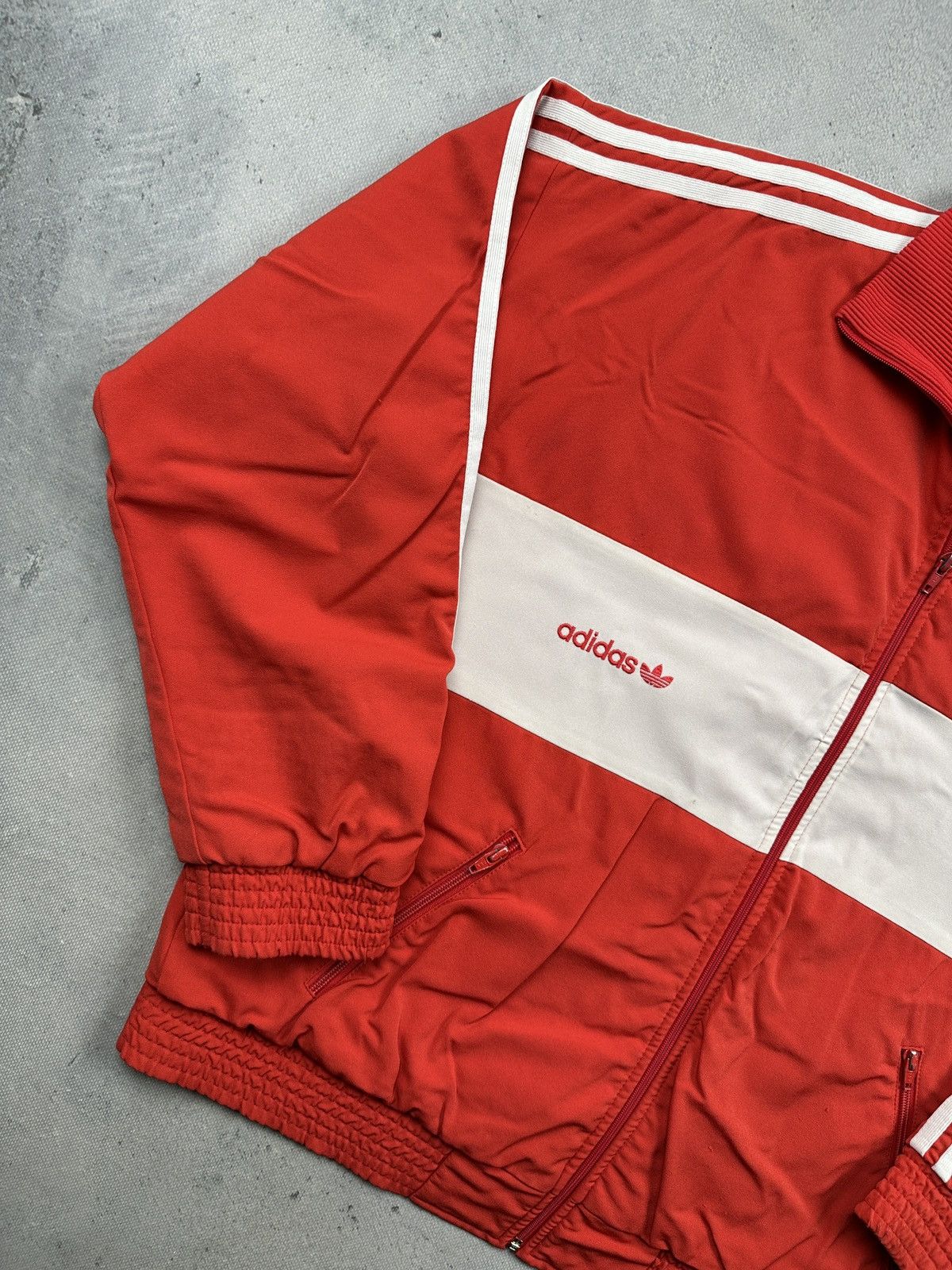 Adidas Vintage Adidas West Germany Rare Track Jacket Red White 80s Size US L / EU 52-54 / 3 - 2 Thumbnail