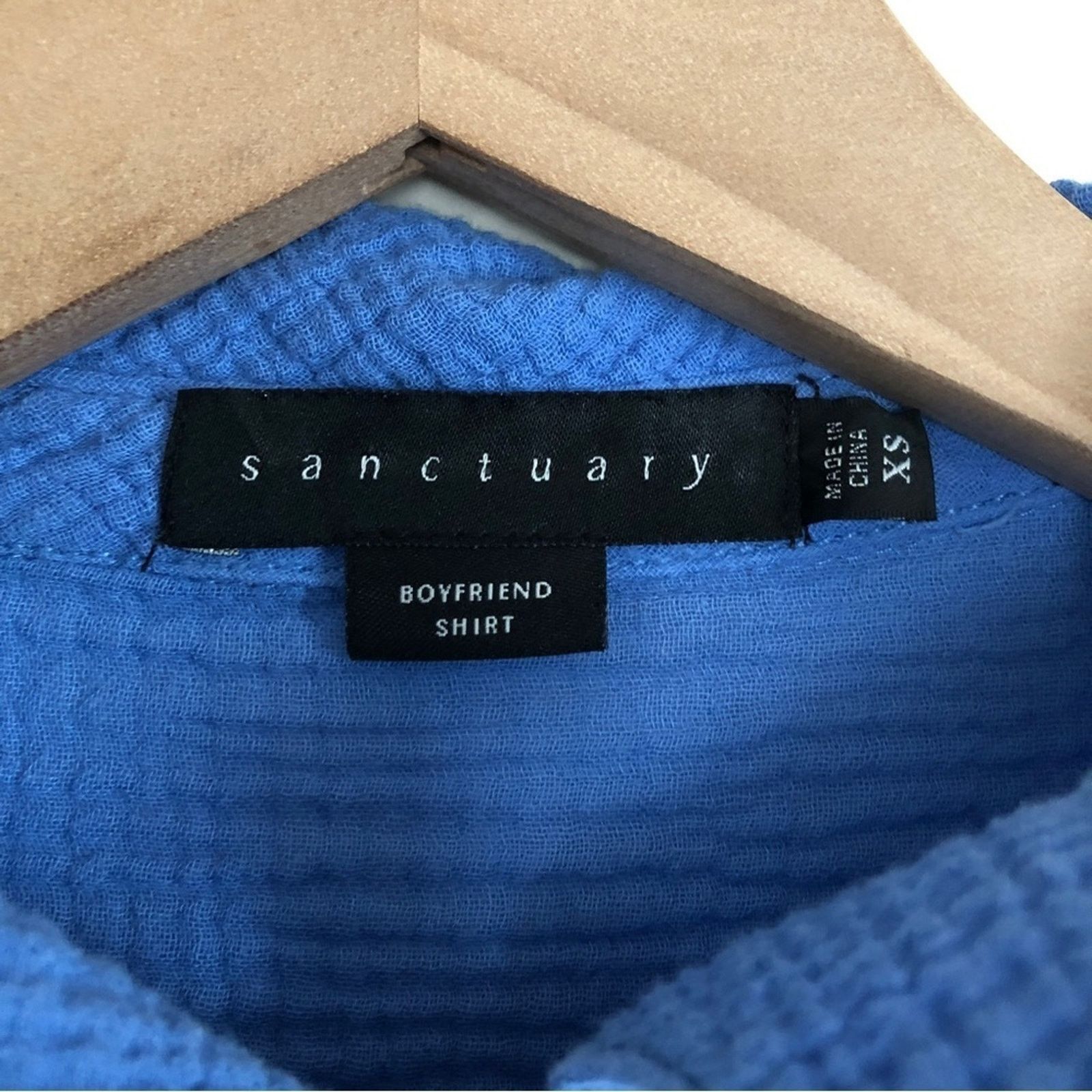 Anthropologie Anthropologie Sanctuary Boyfriend Shirt Blue Cotton Top Size XS / US 0-2 / IT 36-38 - 2 Thumbnail