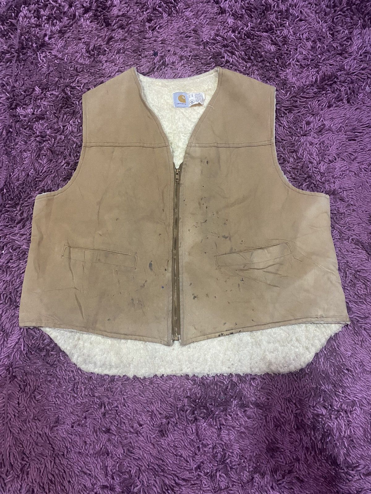 Carhartt × Vintage Vintage 90s Carhartt Vest Sherpa Inner Size US XXL / EU 58 / 5 - 1 Thumbnail