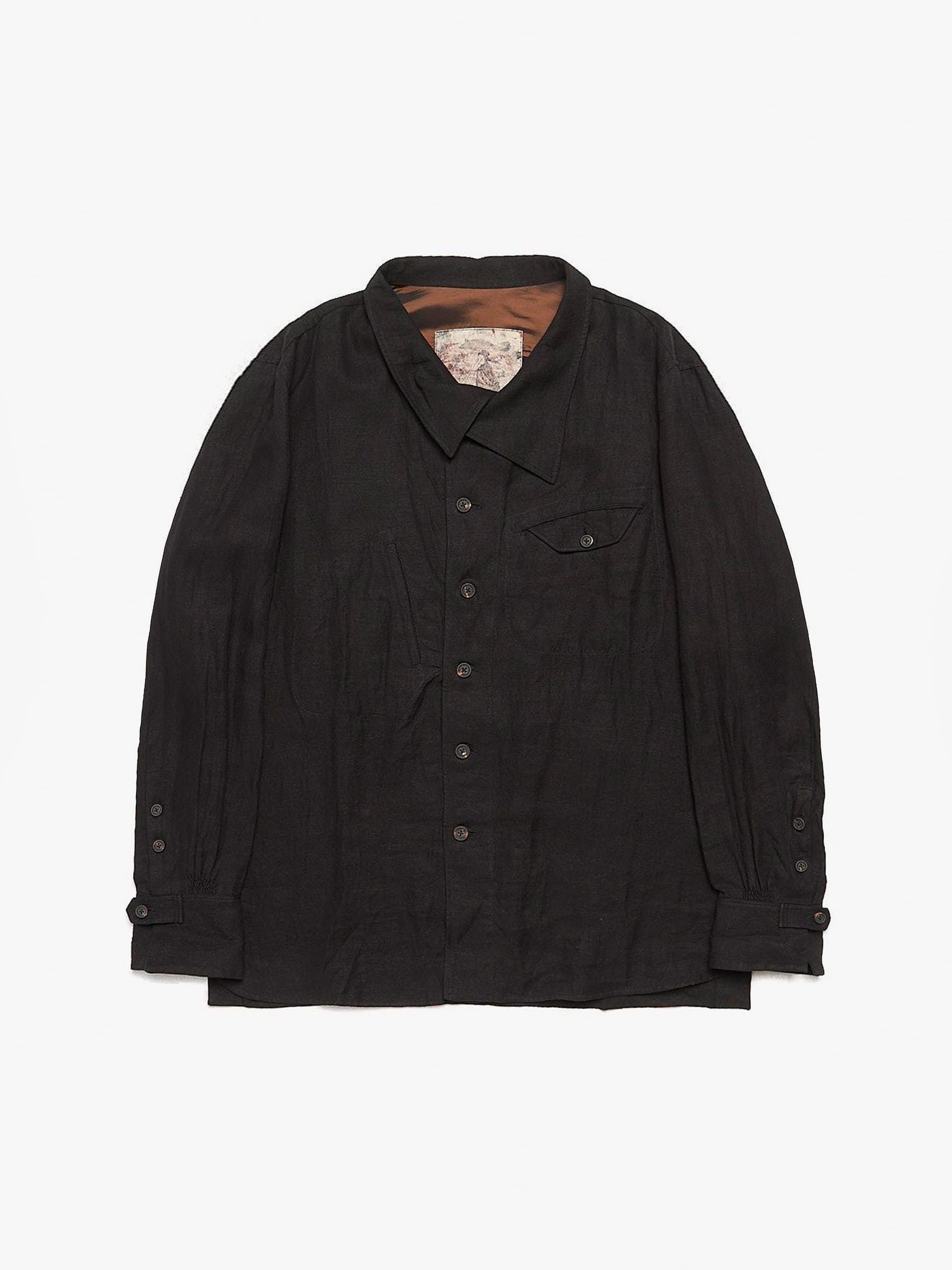 Ziggy Chen Black Boxy Linen Jacket Size US M / EU 48-50 / 2 - 1 Thumbnail