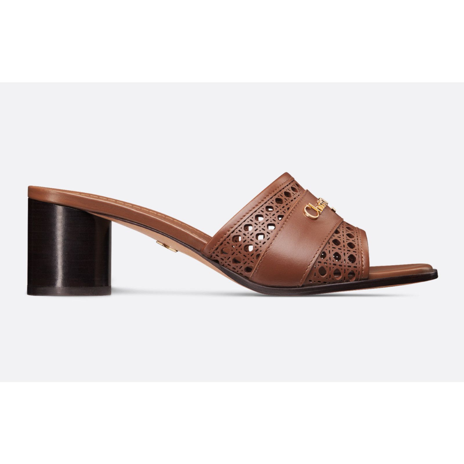 Dior Dior D-Lane Down Town Brown Leather Slide Heel Sandal 39 Size US 9 / IT 39 - 3 Thumbnail
