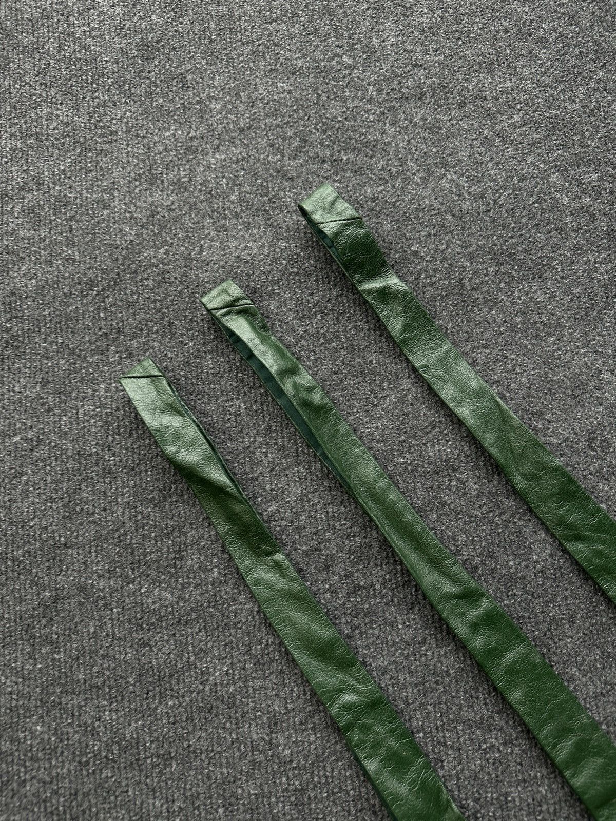 Other 🚨 LEATHER GREEN ITALY TIE LUXURY VNTG RARE OLD MONEY Size ONE SIZE - 19 Thumbnail