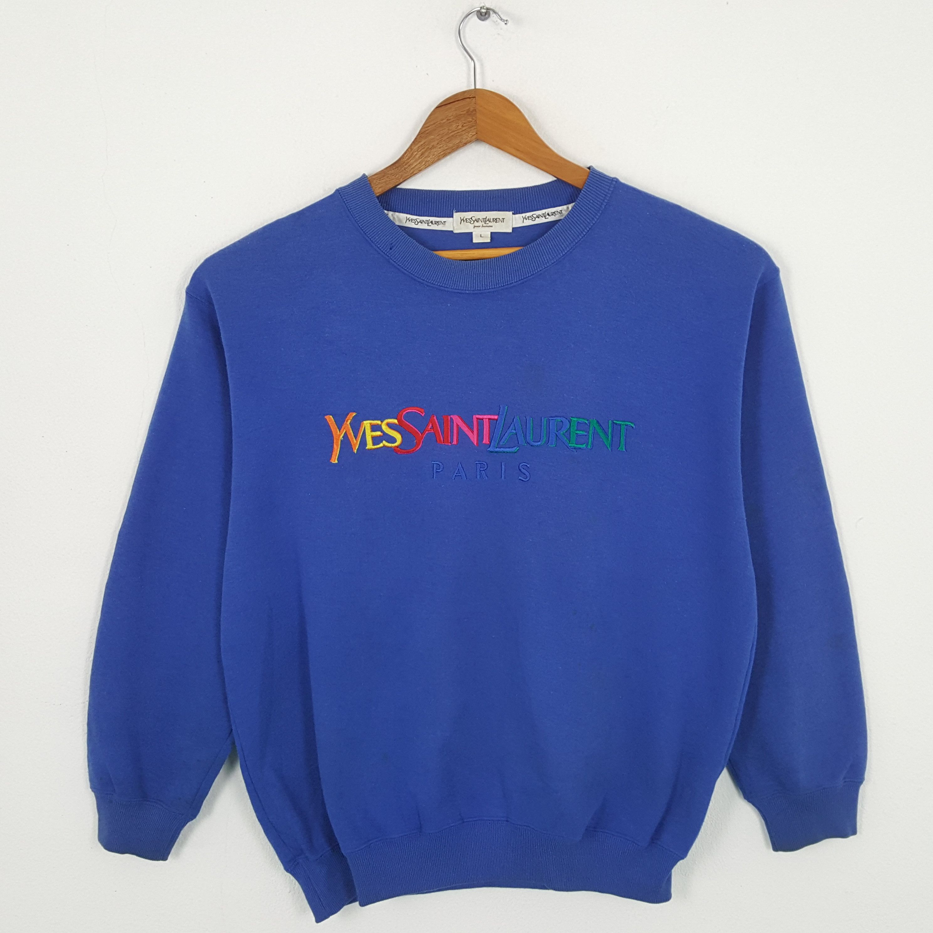 Vintage × Yves Saint Laurent Vintage YVES SAINT LAURENT Italian Luxury Brand Sweatshirts Size US L / EU 52-54 / 3 - 1 Thumbnail