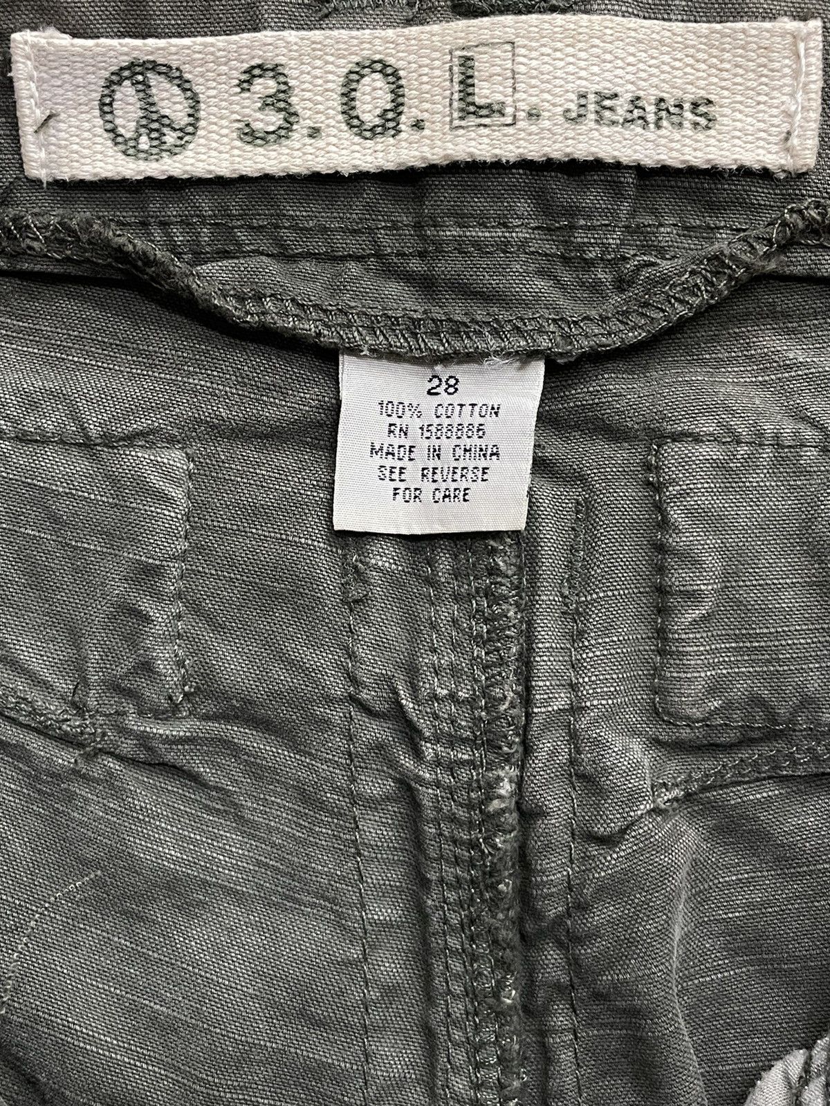 Vintage Vintage 3.Q.L Double Knee Cargo Faded With Shashiko Belt Size US 28 / EU 44 - 14 Thumbnail
