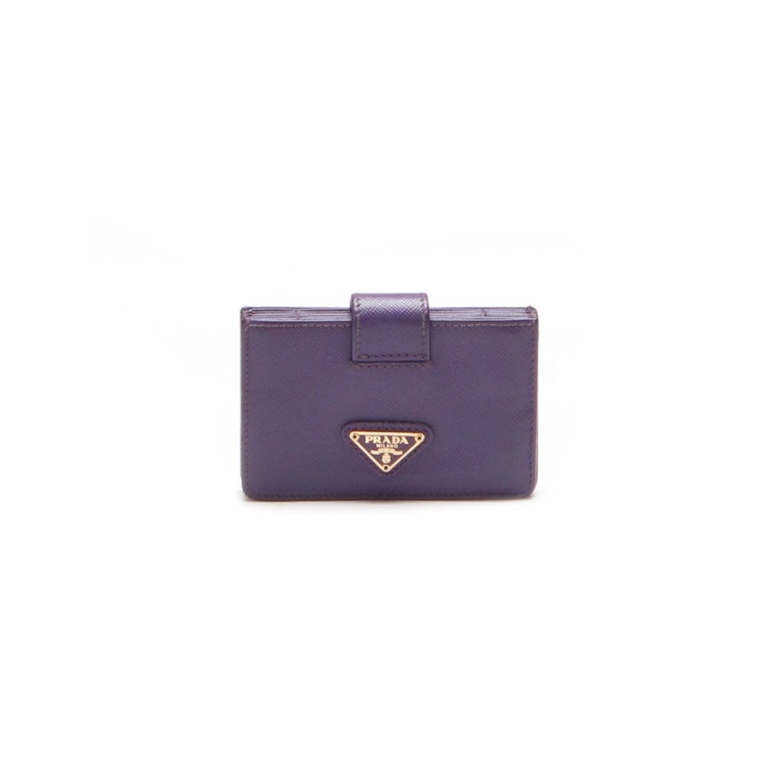 image of Prada Saffiano Card Case in Purple, Women's