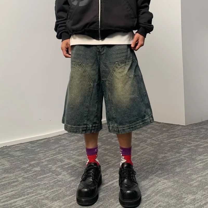 Japanese Brand × Vintage Streetwear Retro Washed Blue Straight Jorts Shorts Size US 30 / EU 46 - 2 Thumbnail