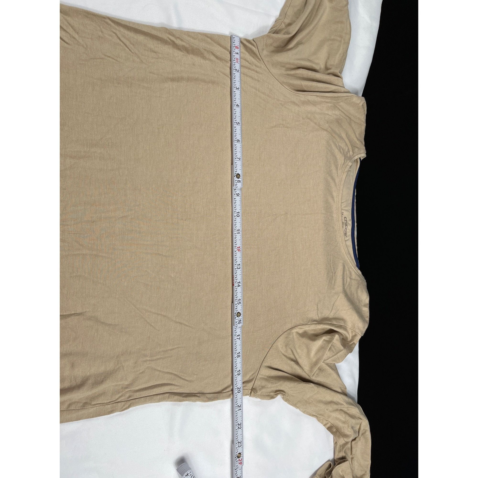 Chicos Chicos SKU 7690 Womens Beige Long Sleeve T Shirt Size XL Size XL / US 12-14 / IT 48-50 - 3 Thumbnail
