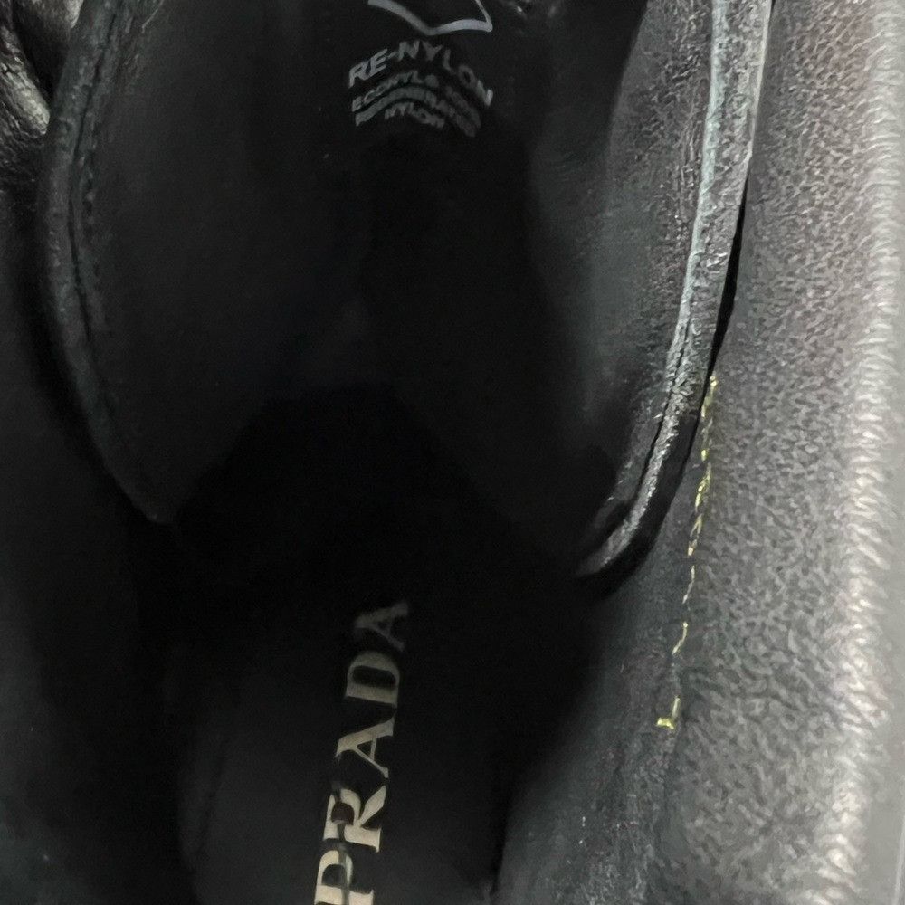 Prada Prada 40 Logo Leather & Nylon Lug-Sole Combat Boots Black Me Size US 8 / EU 41 - 8 Thumbnail