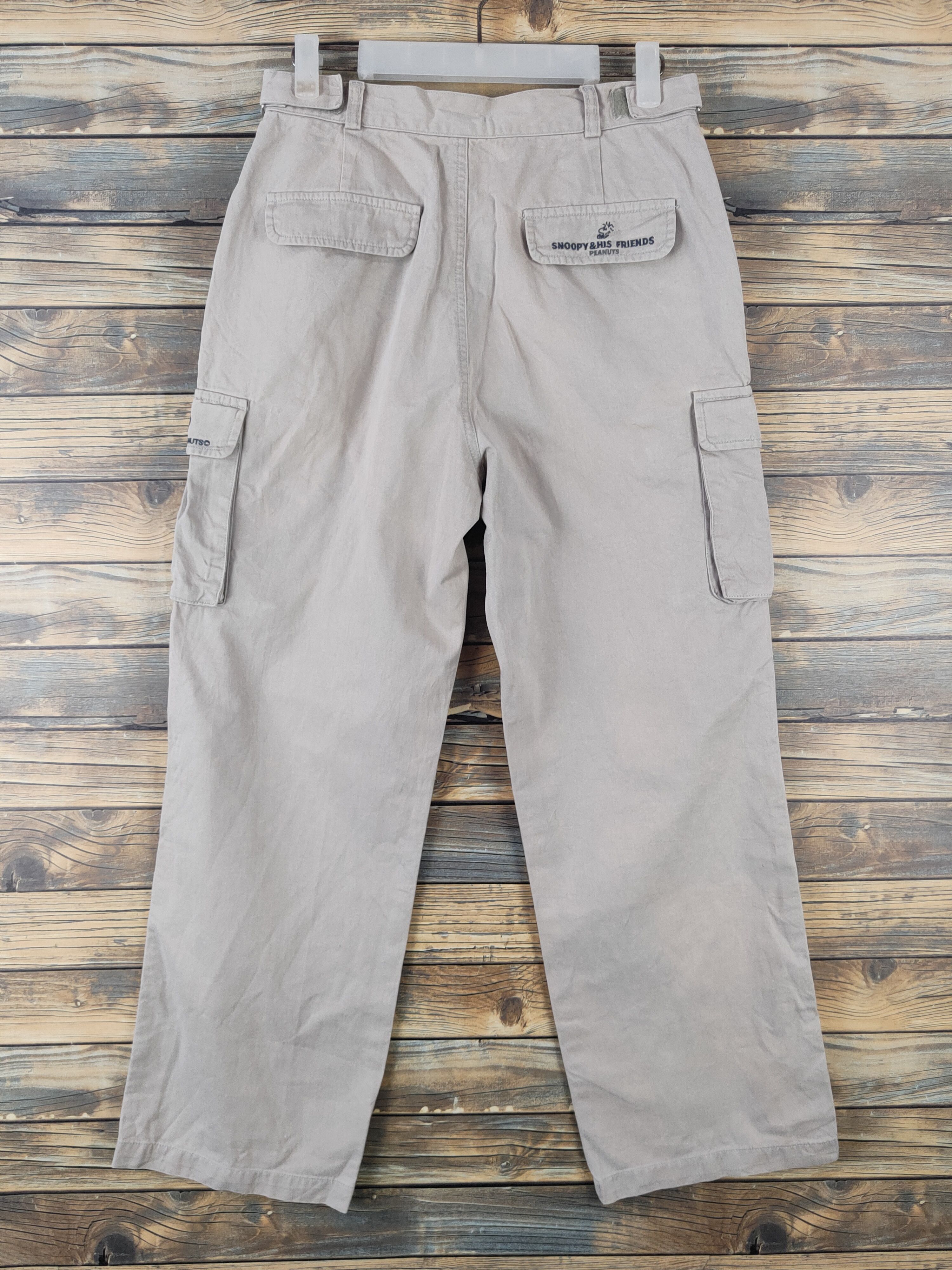 Peanuts DLL Snoopy Peanuts Beige Multipocket Cargo Pants #209 Size US 31 - 8 Thumbnail