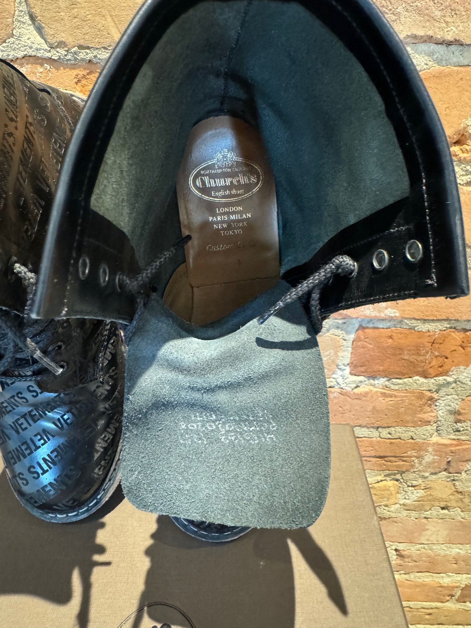 Church's × Vetements Vetements x Church’s Combat Boots – Black Rois Calf Leather Size US 8 / EU 41 - 5 Thumbnail