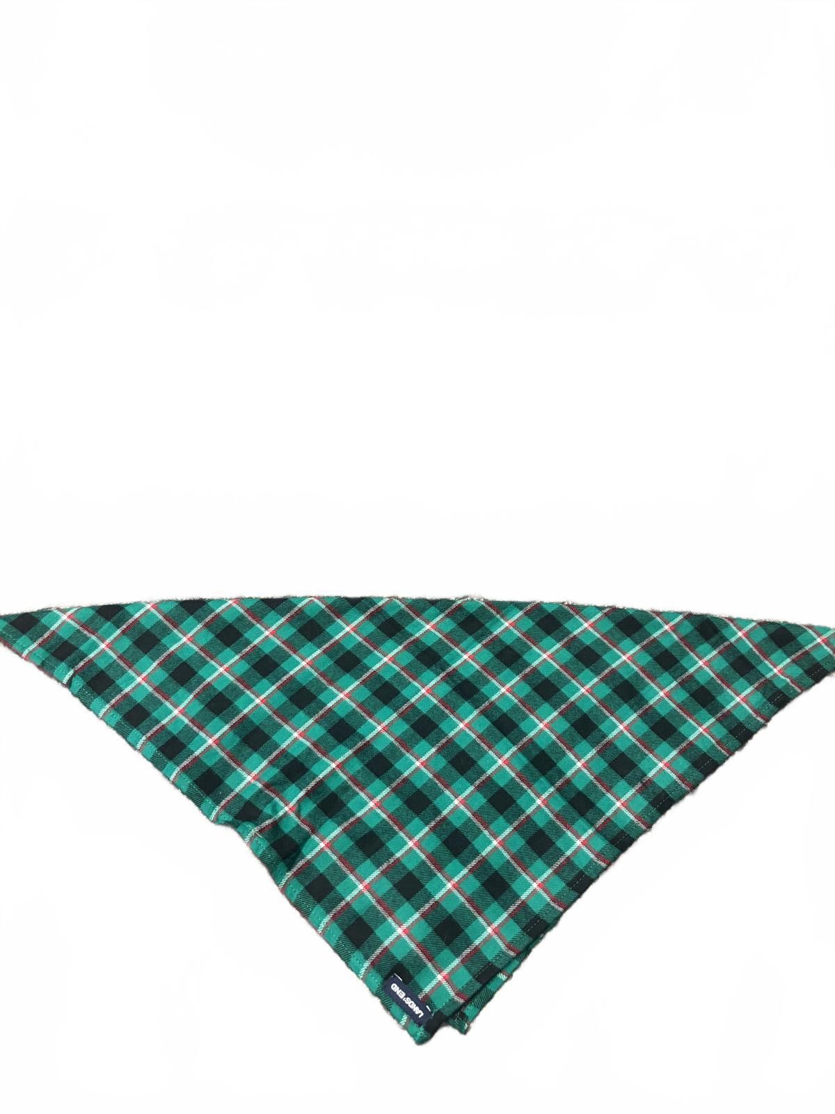Lands' End Lands' End Green Plaid Cotton Dog Bandana - Medium Size ONE SIZE - 1 Thumbnail