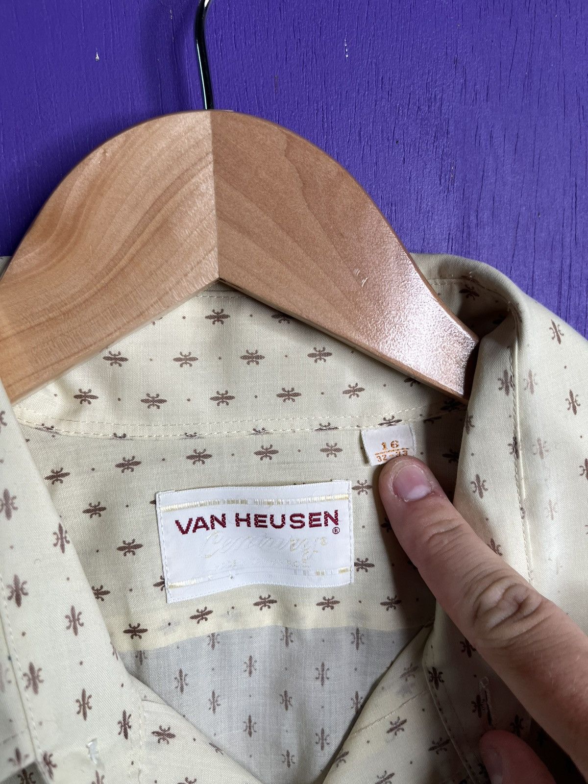 Van Heusen × Vintage Vintage 80s Van Huesen stars pattern button up Size US XL / EU 56 / 4 - 4 Thumbnail