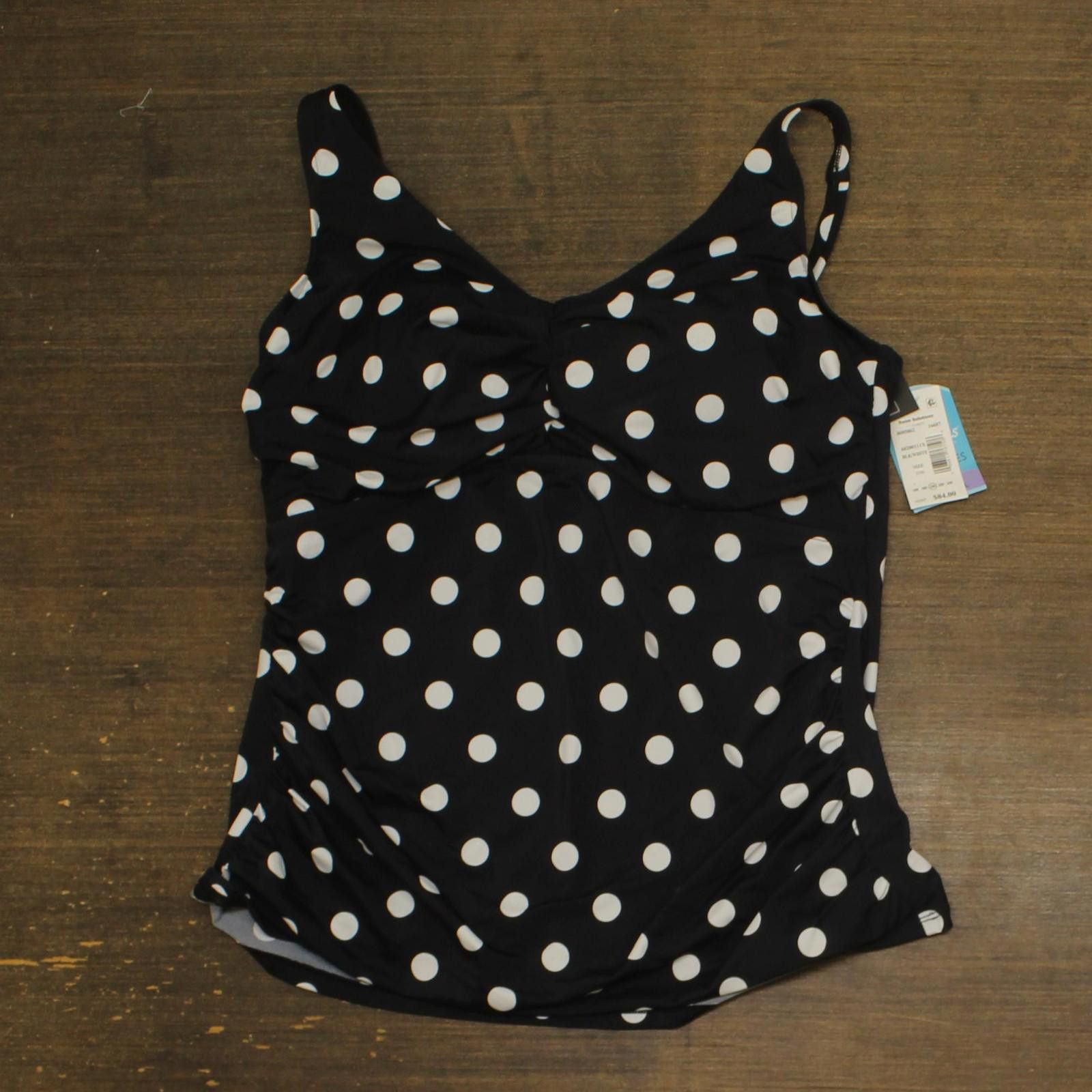 Other Nwt Swim Solutions Dot Tankini Top Vintage Dotty Black 20w Size ONE SIZE - 1 Thumbnail