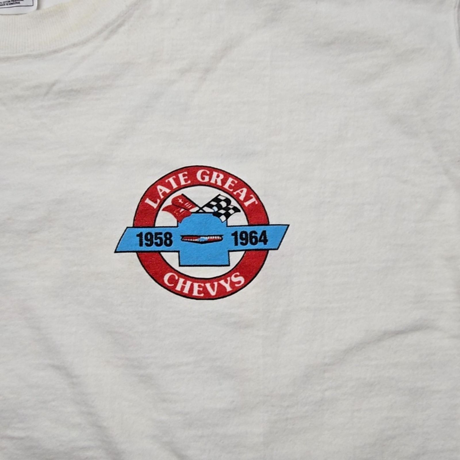 Fruit Of The Loom Vintage Late Great Chevys Car Shirt XL White Tee 90s Size US XL / EU 56 / 4 - 4 Thumbnail