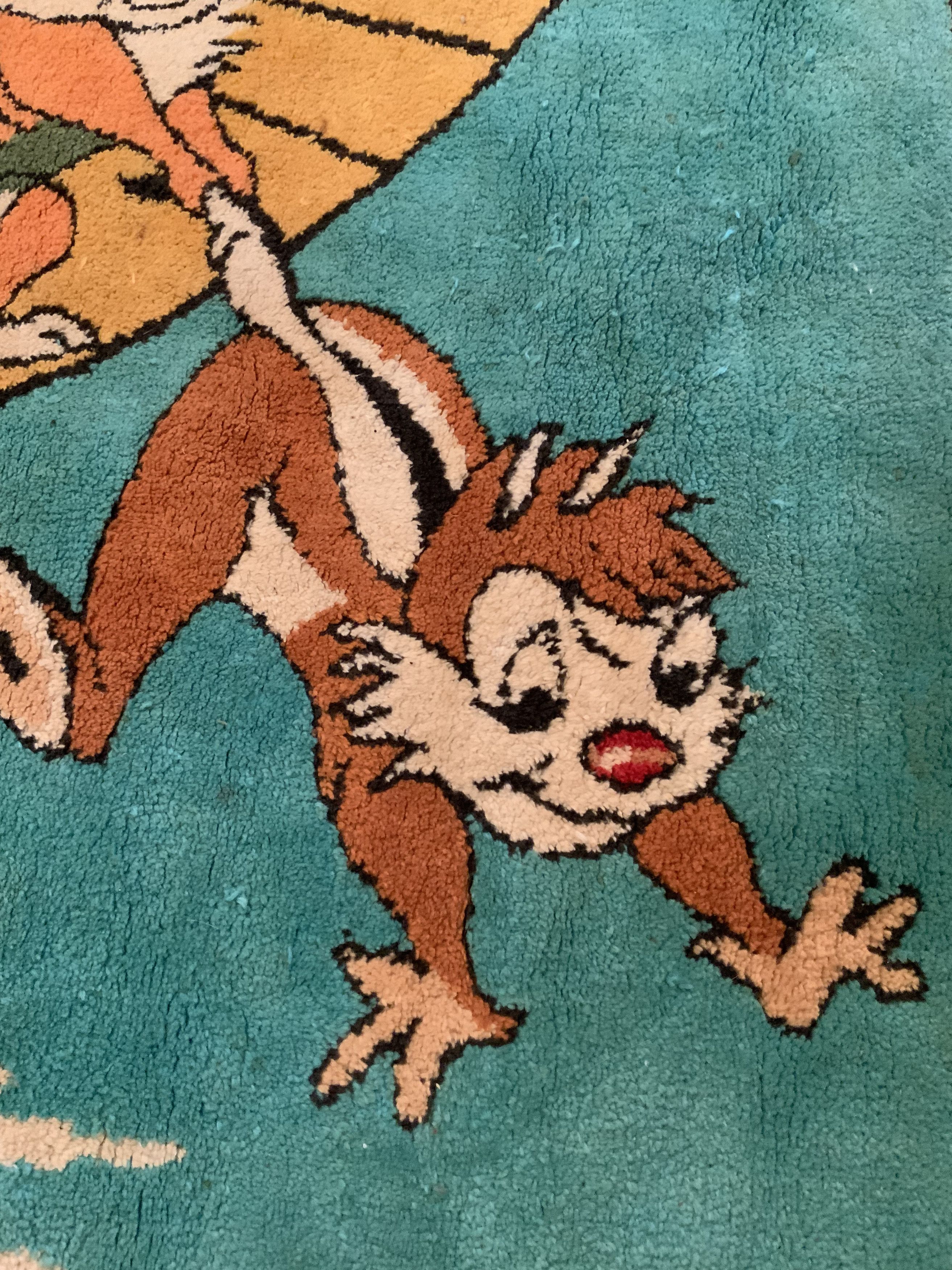 Disney RARE Antique Disney Rug Tapestry: 4 x 5 ft Mickey & Friends Size ONE SIZE - 3 Thumbnail