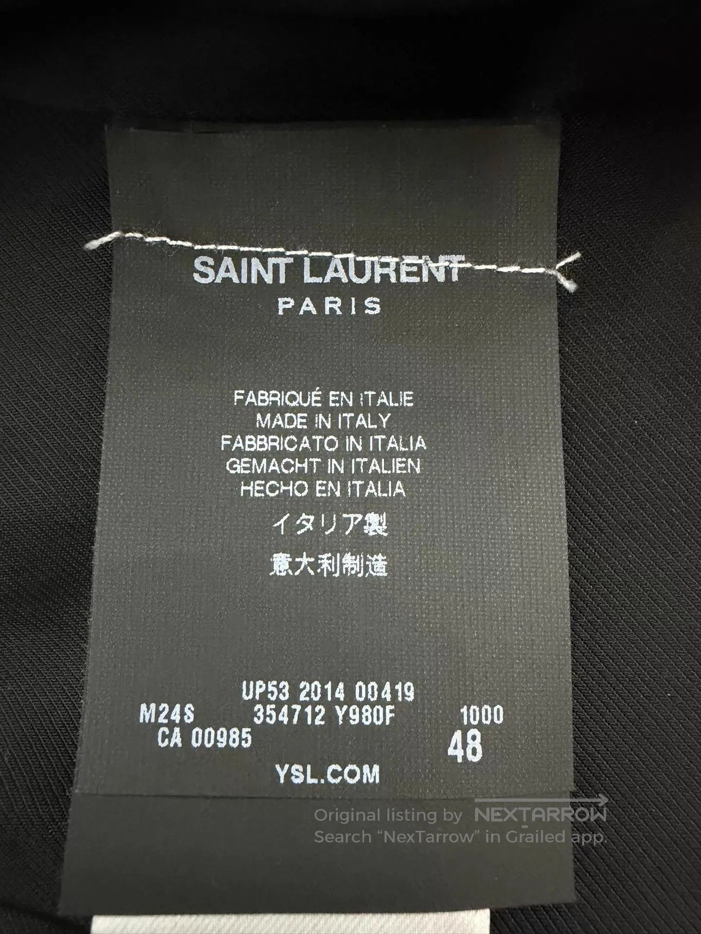 Saint Laurent Paris Black Double. Size US M / EU 48-50 / 2 - 5 Thumbnail