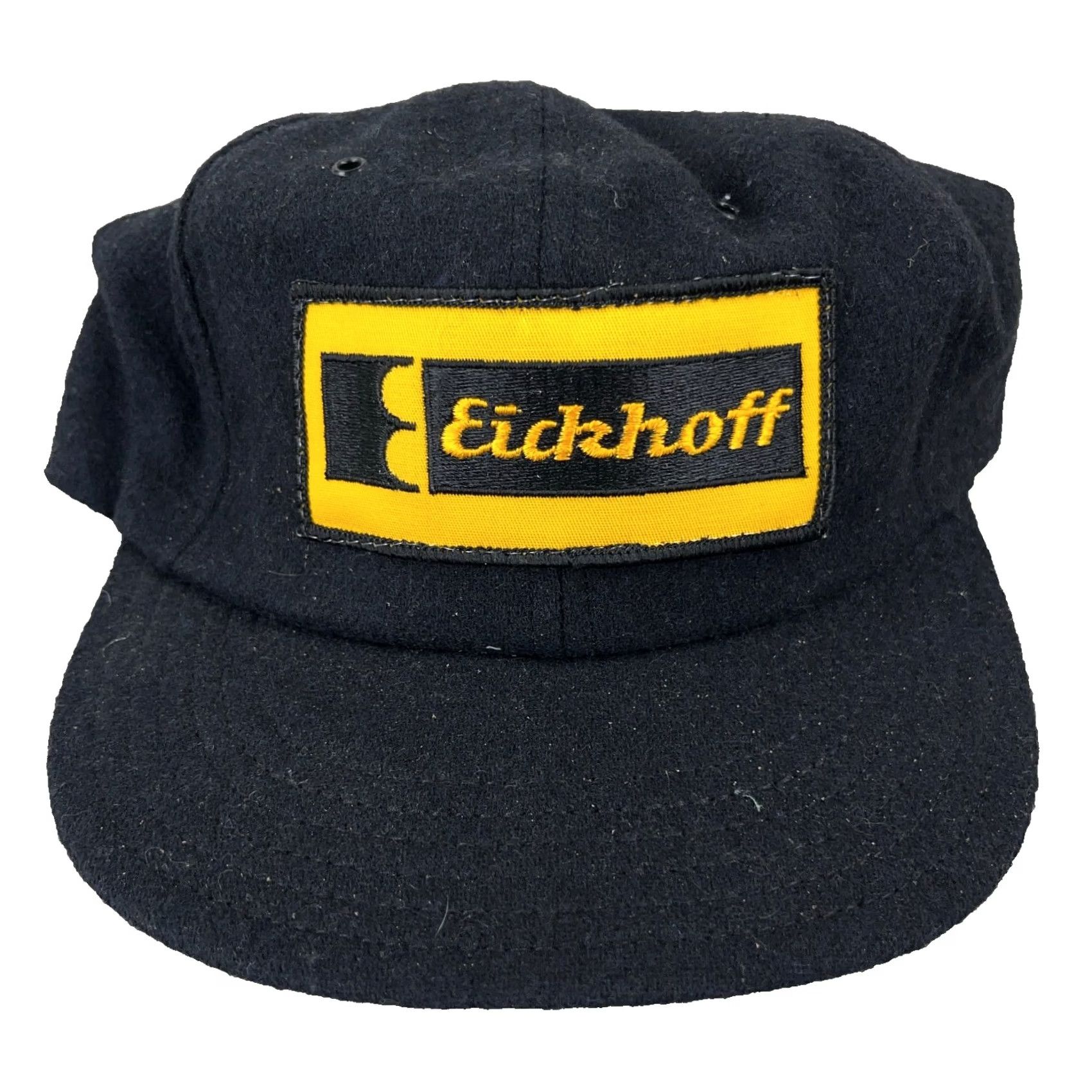 Coal VINTAGE Erckhoff Trucker Hat Cap Black Wool Snapback Made In USA Coal Mining 80s 90s Mens Size ONE SIZE - 2 Thumbnail