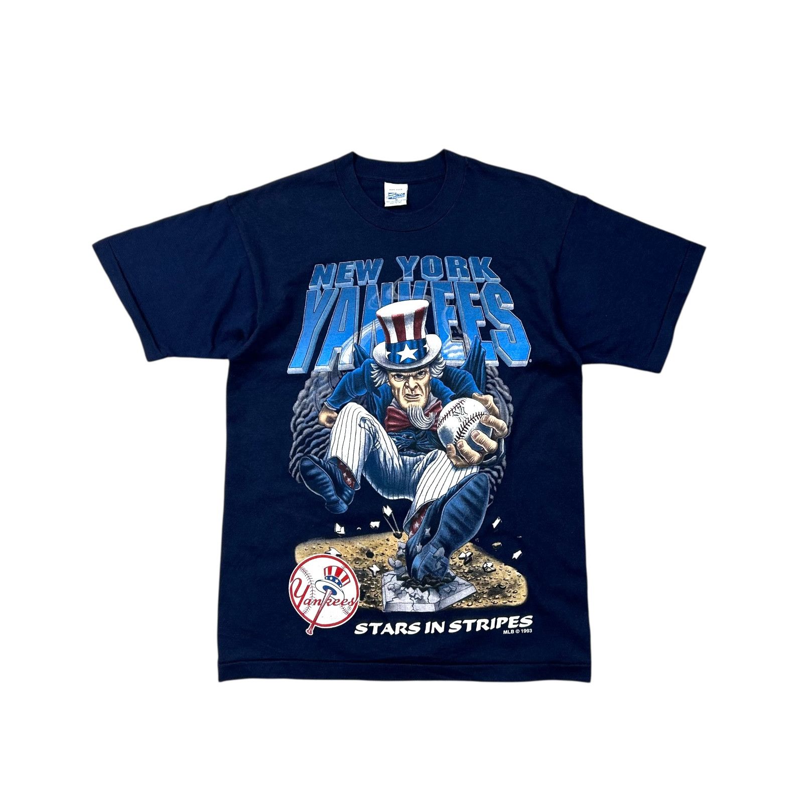 MLB NEW YORK YANKEES SALEM SPORTSWEAR 1993 CARICATURE T-SHIRT Size US M / EU 48-50 / 2 - 1 Thumbnail