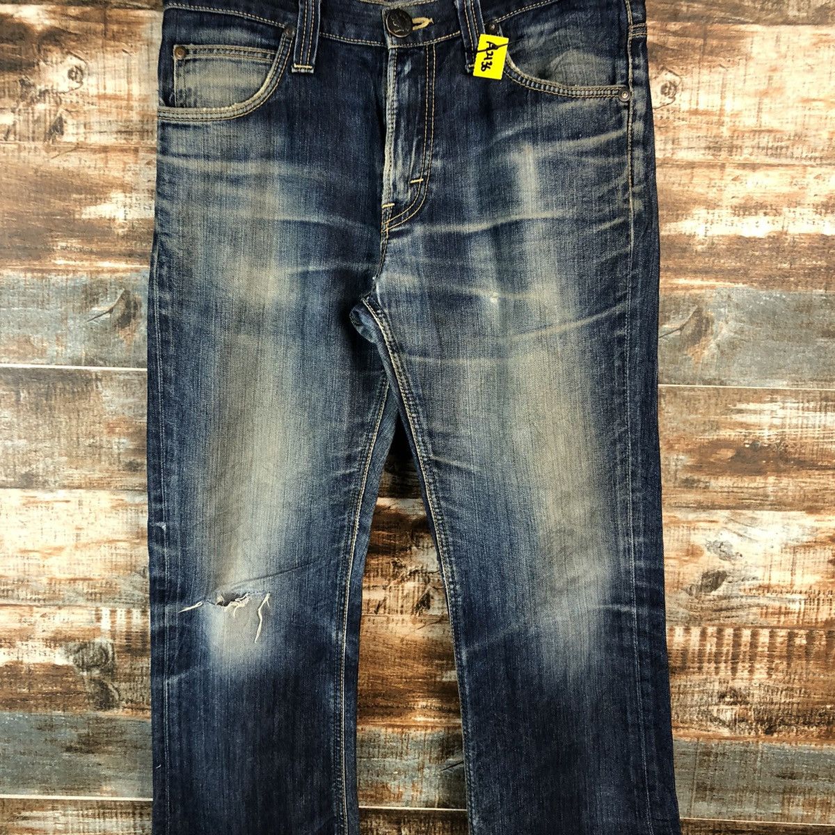 Lee Lee Black Distressed Denim Pants #A2136 Size US 32 / EU 48 - 5 Thumbnail
