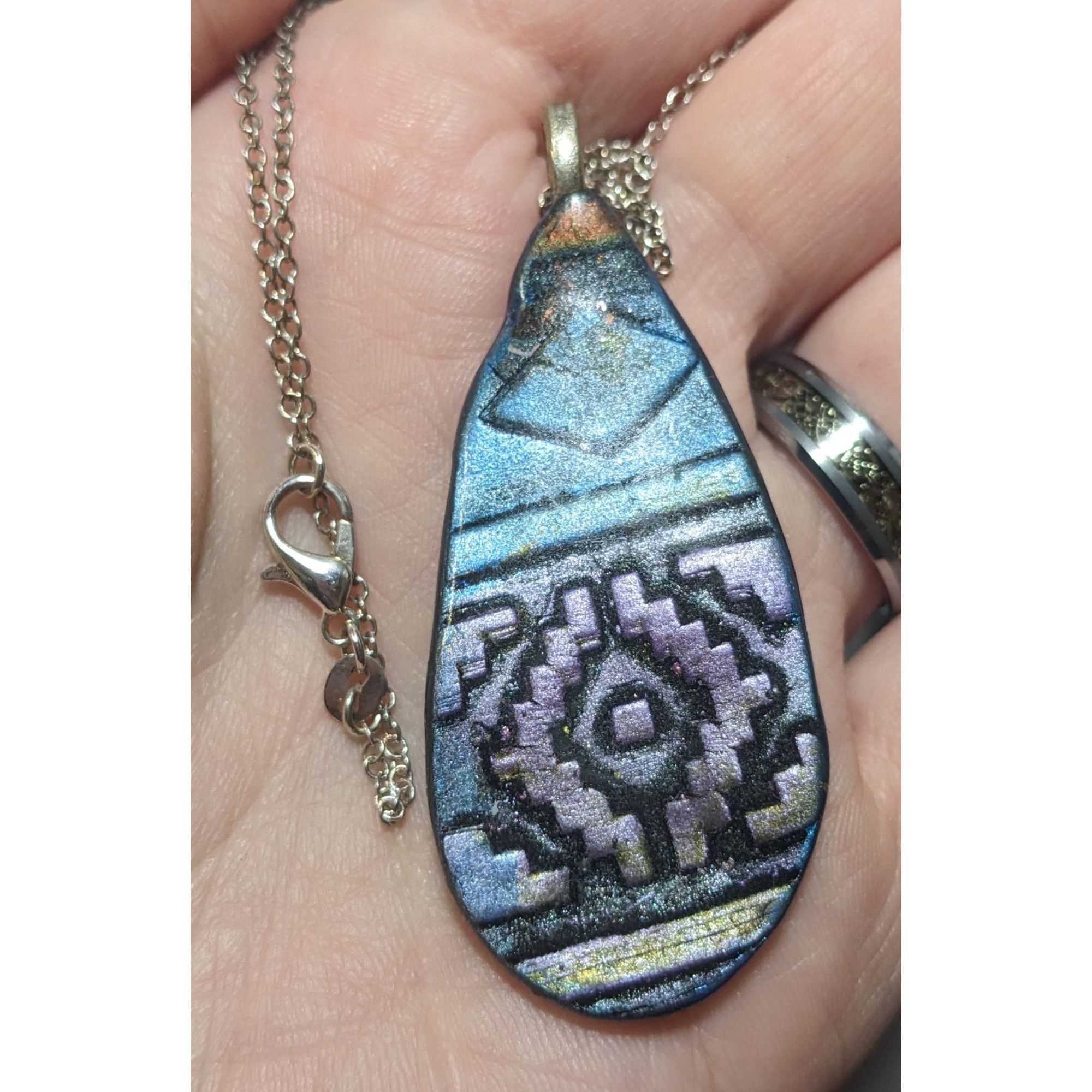Other Handmade Southwestern Style Metallic Teardrop Necklace Size ONE SIZE - 10 Thumbnail