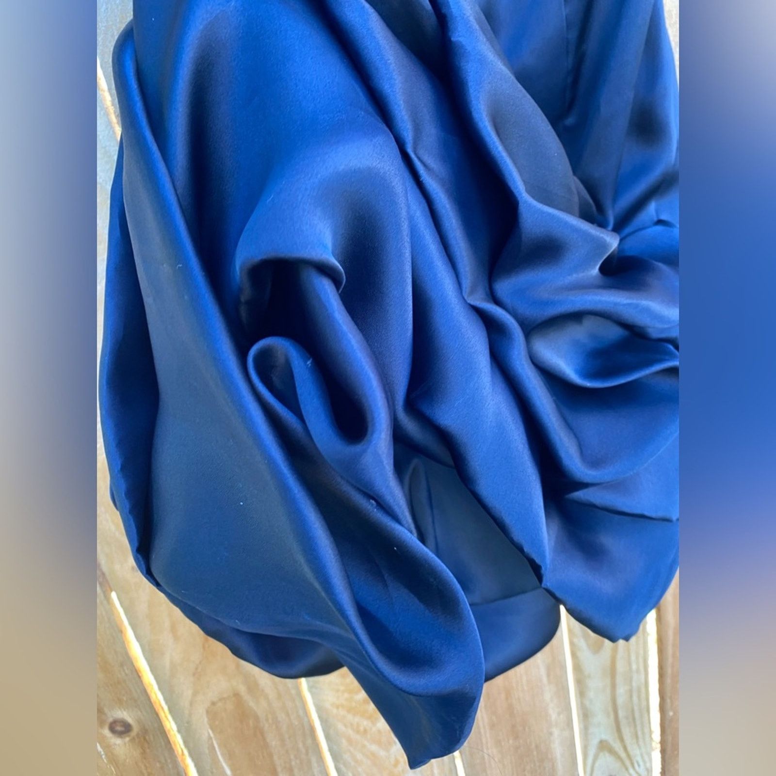Vintage VTG y2k strapless navy blue satin dress purple mini bubble Size S / US 4 / IT 40 - 3 Thumbnail