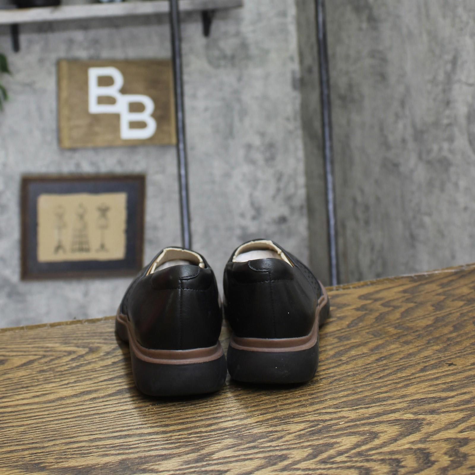 Clarks Nwt Clarks Certina Edge Slip On Leather Loafers Black 9n Size US 9 / IT 39 - 4 Thumbnail
