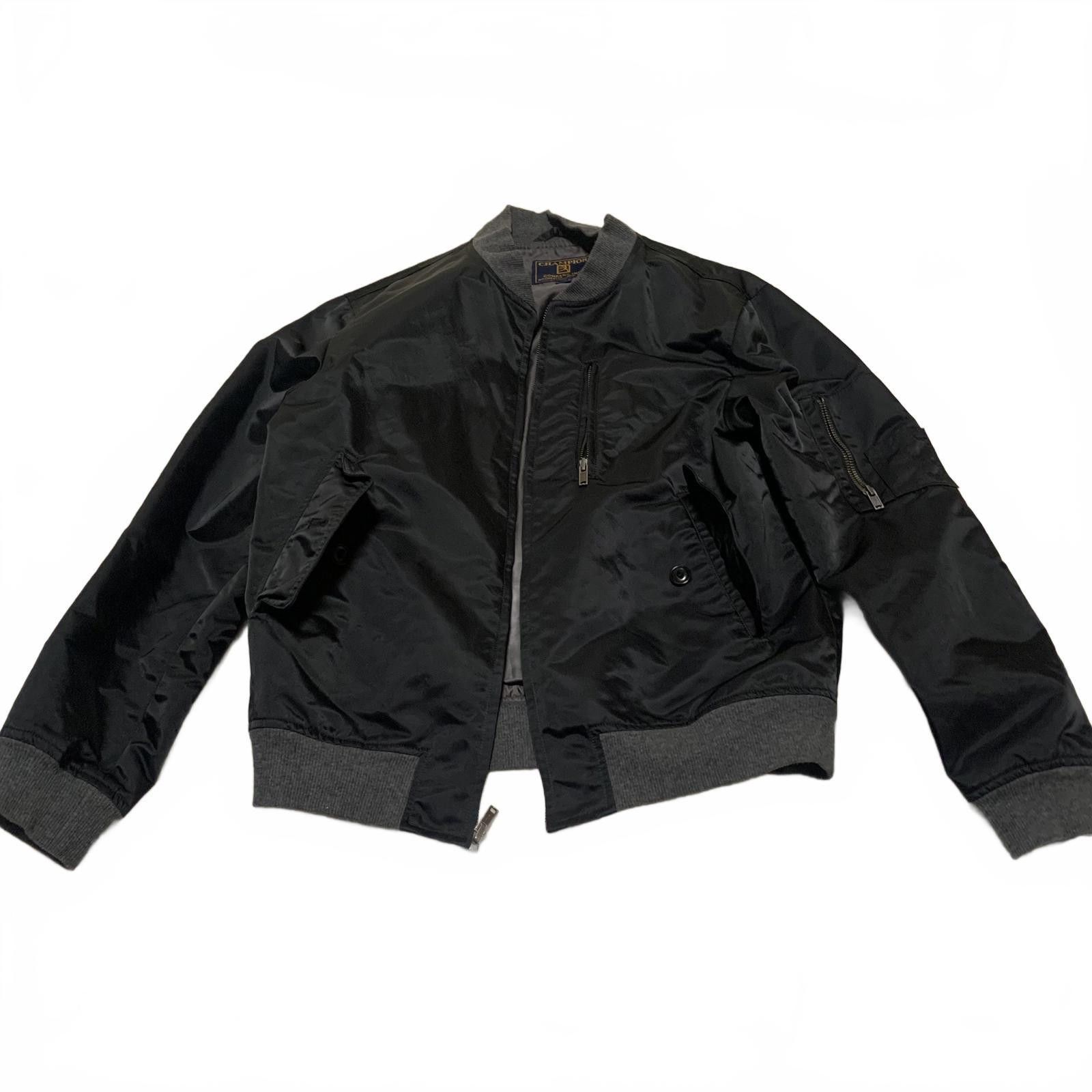 Other Vintage 90s Champion Bomber Jacket M Black Gray Ribbed USA Size US M / EU 48-50 / 2 - 5 Thumbnail