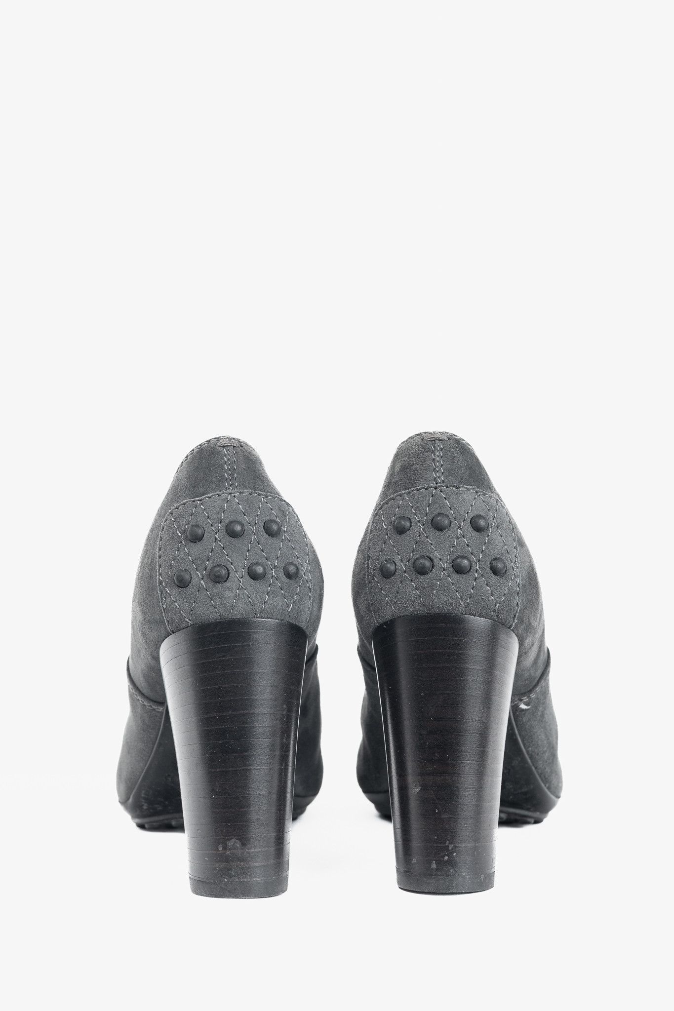Tod's Tod's Grey Suede Cap-Toe Gommino Lace-Up Oxfords Size US 5.5 / IT 35.5 - 3 Thumbnail