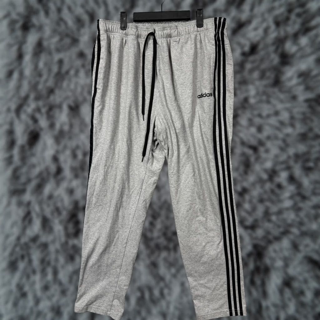 Adidas Adidas Track Pants 2XL 34x30 Gray Men Regular Jersey Pockets Side Stripe Athletic Jogging Streetwear Size US 39 - 1 Thumbnail