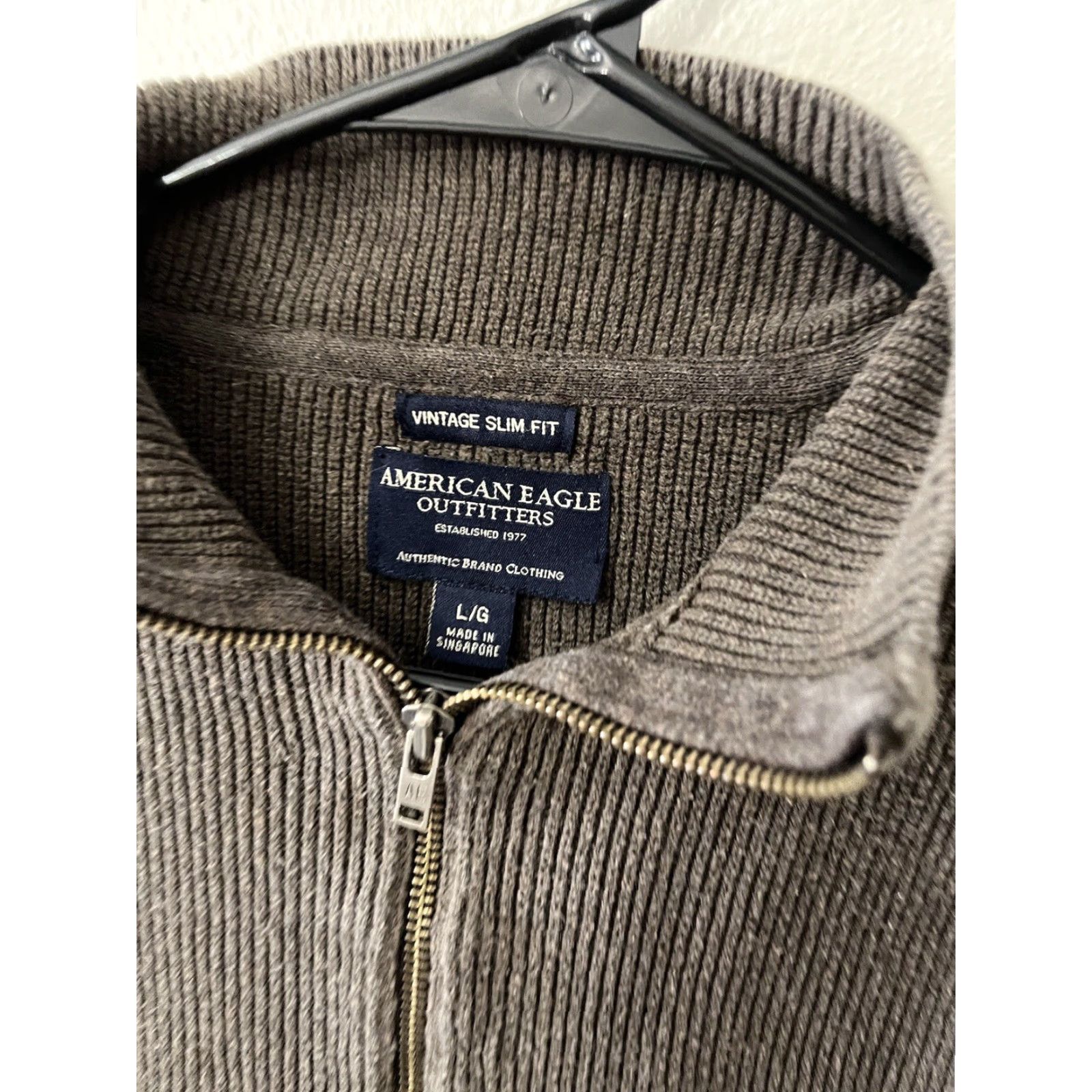 American Eagle Outfitters VINTAGE American Eagle Sweater Mens Large L Brown 1/4 Zip Slim Fit Long Sleeve Size US L / EU 52-54 / 3 - 3 Thumbnail