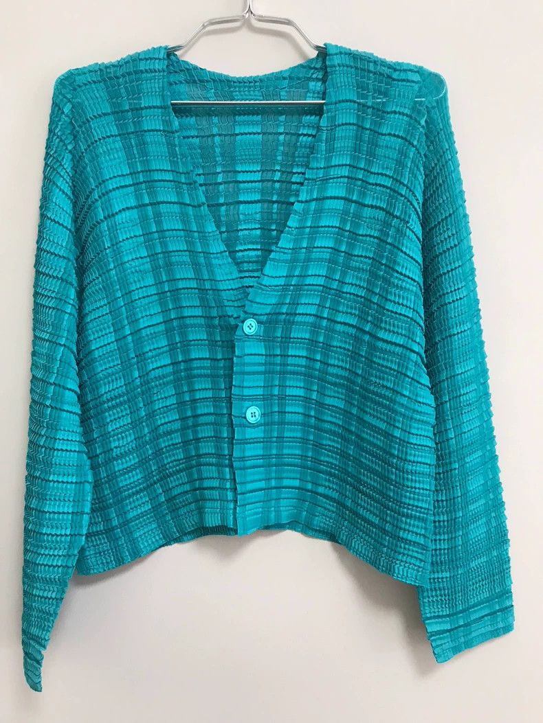 Issey Miyake Issey Miyake Green cardigan jacket Size M / US 6-8 / IT 42-44 - 1 Thumbnail