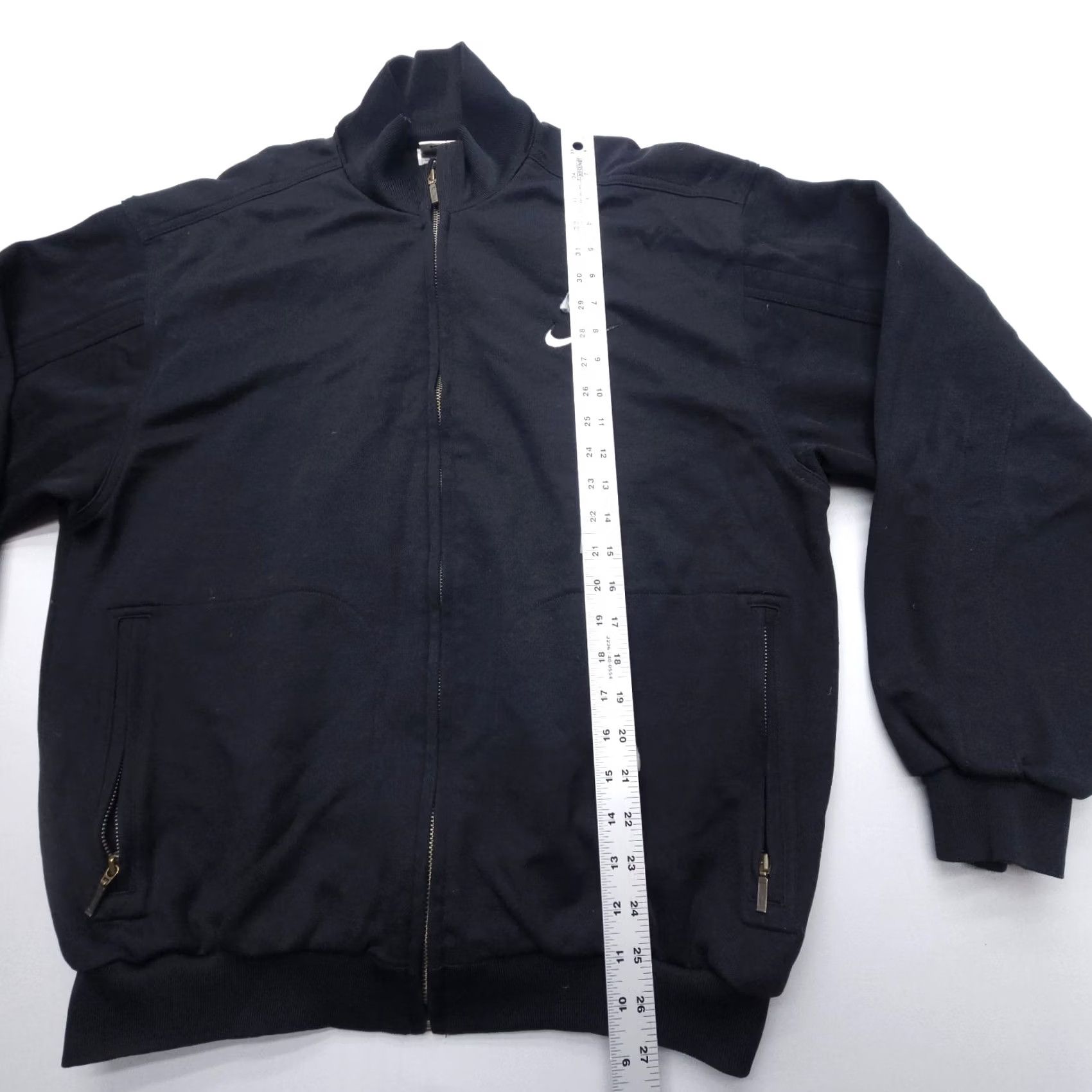 Nike VINTAGE Nike Track Jacket Mens L Black Full Zip Bomber 90s Street Swoosh Sports USA Nike Shirt Seasonal 90s Mens Size US L / EU 52-54 / 3 - 5 Thumbnail