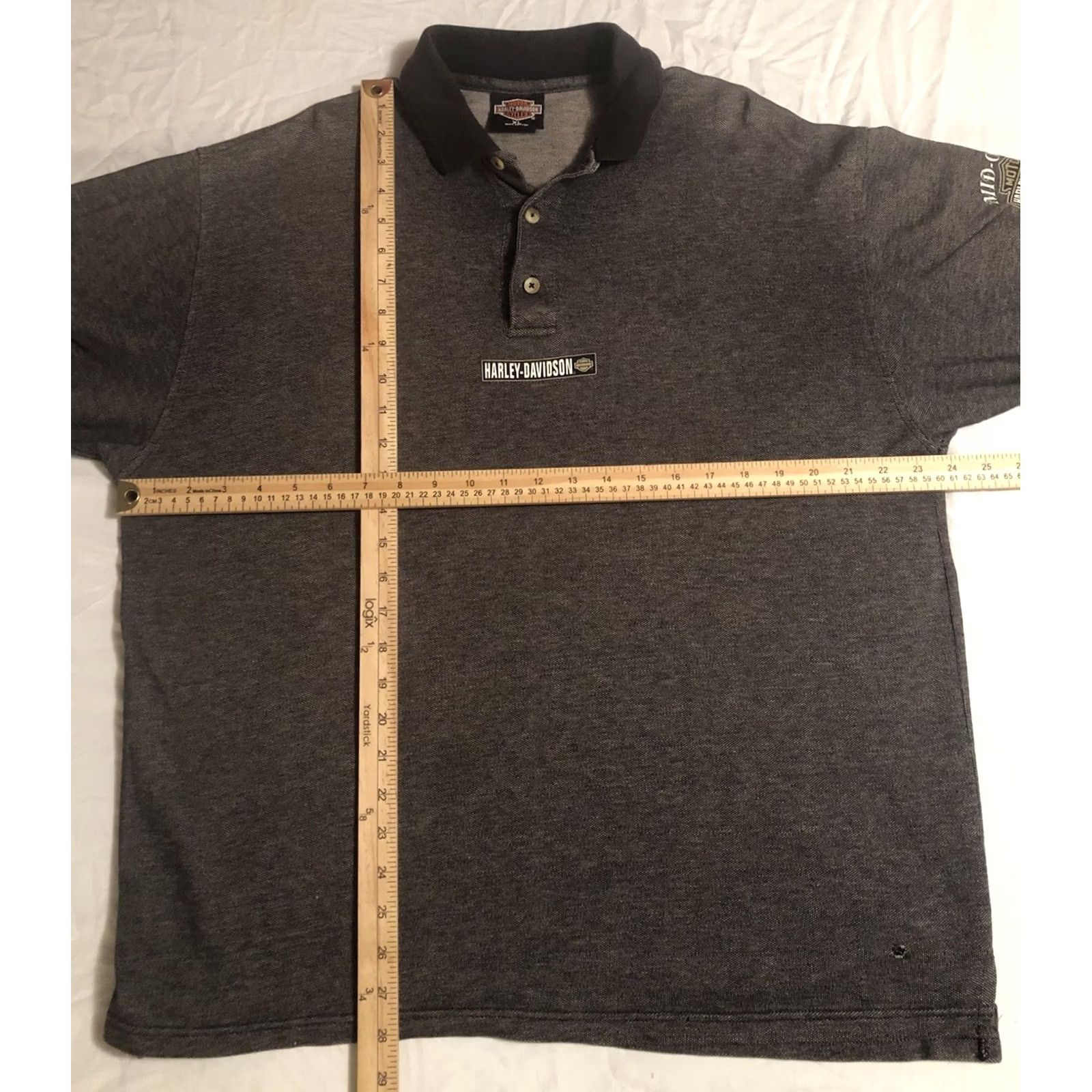 Harley Davidson Harley-Davidson Polo Shirt XL Black Short Sleeve USA Made 90s Y2K Vintage FLAWED Men Shirts Size US XL / EU 56 / 4 - 2 Thumbnail