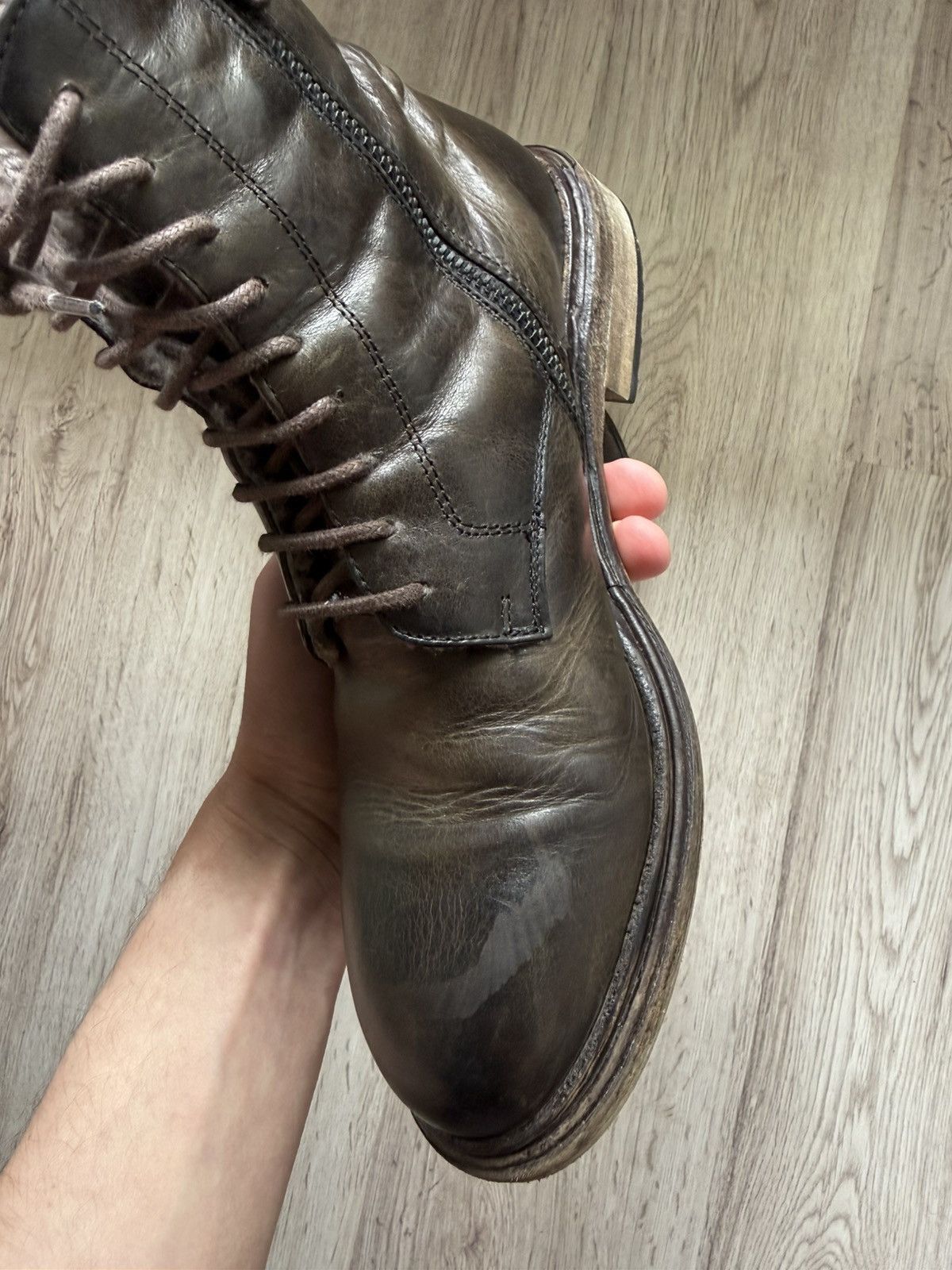 Other Crispiniano Patina Leather Boots Side Zip Italian Combat 39 Size US 6 / EU 39 - 6 Thumbnail