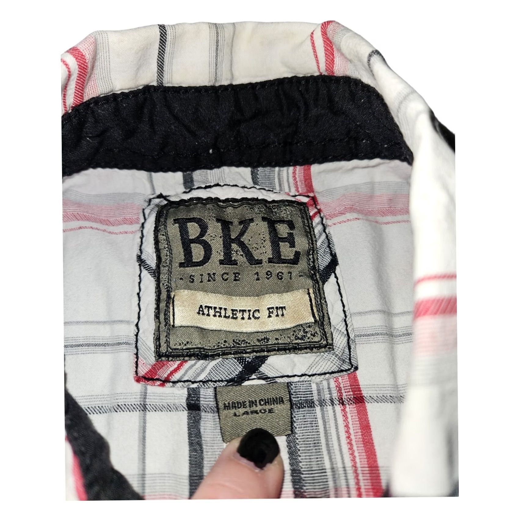 BKE BKE Button-Up Shirt Large Men's Long Sleeve Plaid Multicolor Athletic Fit Size US L / EU 52-54 / 3 - 2 Thumbnail