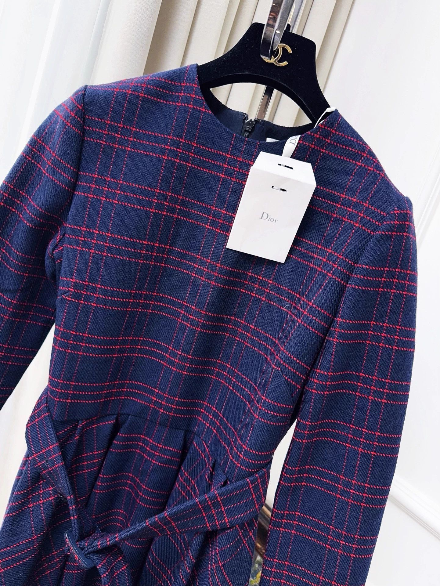 Dior Dior Navy Red Stripe Belted LS Dress 40 NWT Size M / US 6-8 / IT 42-44 - 4 Thumbnail
