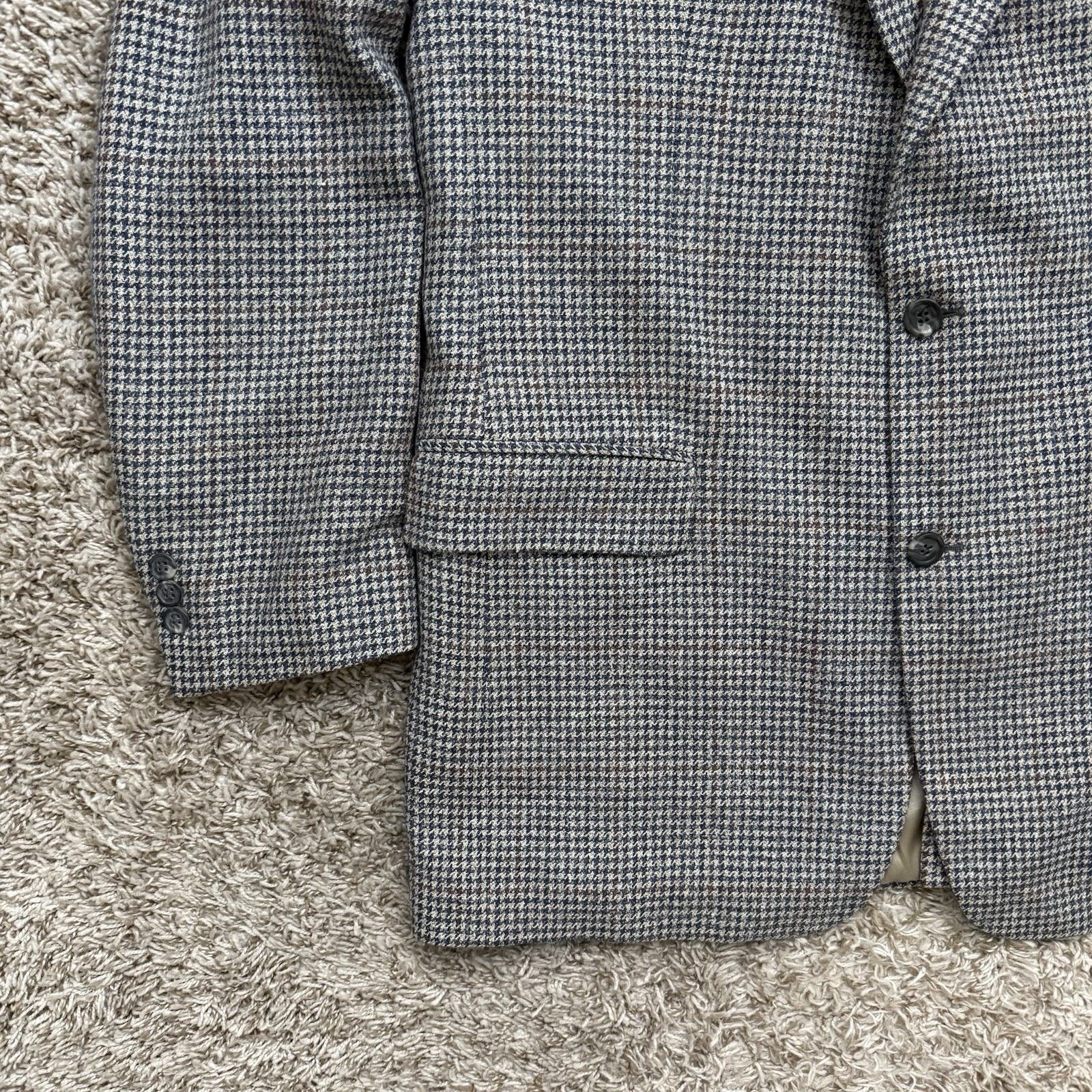 Brooks Brothers × Vintage Vintage Brooks Brothers Houndstooth Wool Blazer Suit Jacket Size 42L - 5 Thumbnail