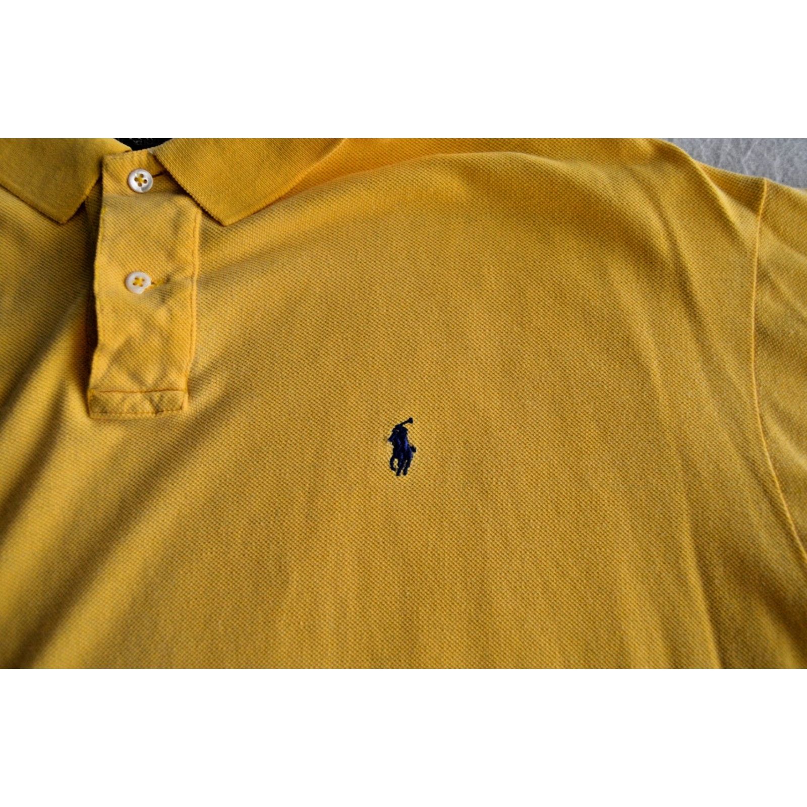 Polo Ralph Lauren VINTAGE Polo Ralph Lauren Polo Shirt Mens XXL Cotton Yellow Logo Embroidered 100% Cotton Short Sleeve Knit Classic Polo GG Size US XXL / EU 58 / 5 - 3 Thumbnail