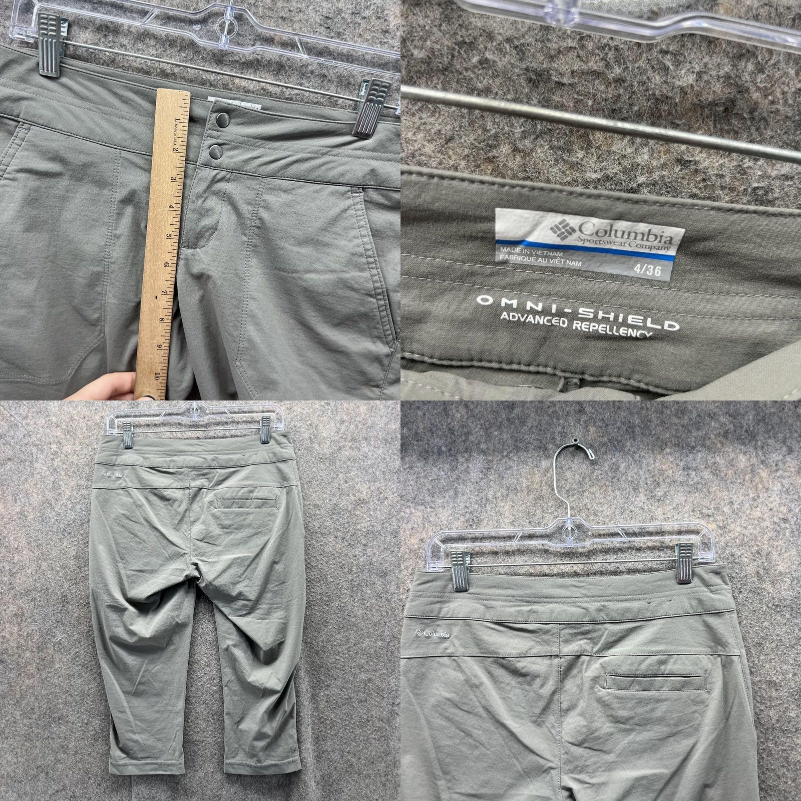 Vintage Columbia Pants Women 4/36 Gray Chino Flat Front Omni Shield Casual / Formal / Travel Womens Size 4 Gray Size 27" / US 4 / IT 40 - 8 Thumbnail