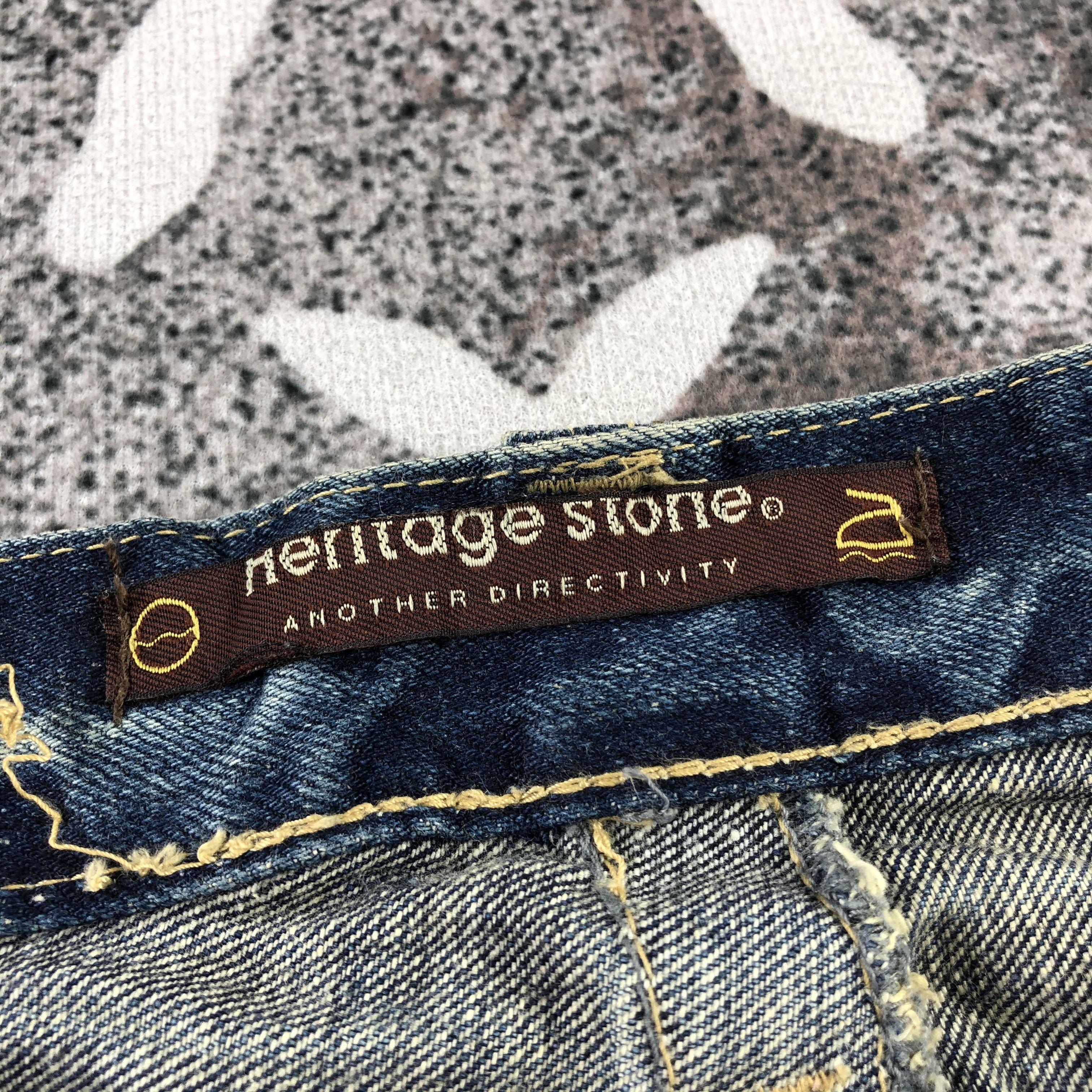 Japanese Brand Heritage Stone Zipper Jeans Faded Dirty Wash Denim Size US 32 / EU 48 - 11 Thumbnail