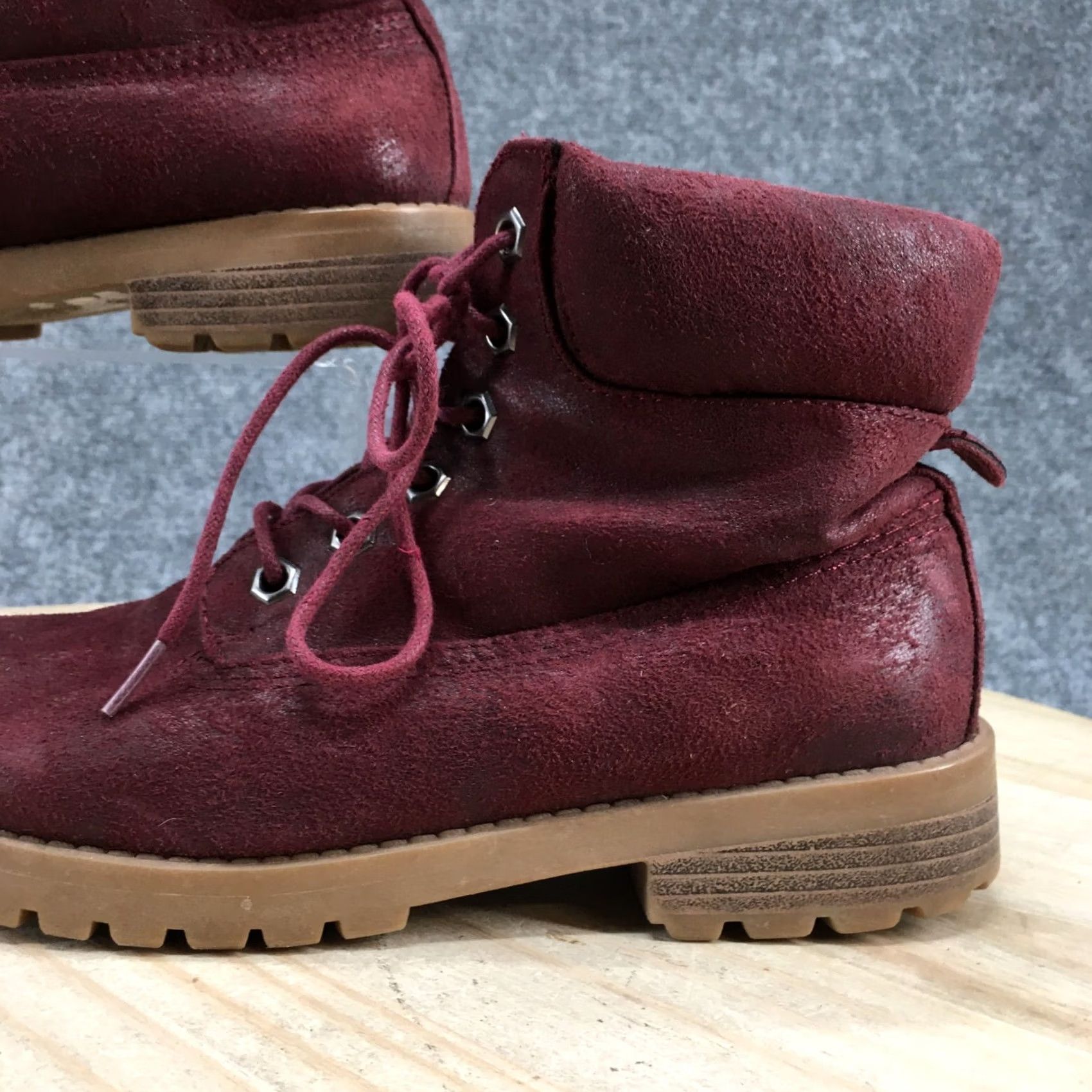 Vintage Cliffs by White Mountain Boots Womens 7 M Pascale Lace Up Ankle Bootie Red Size US 7 / IT 37 - 3 Thumbnail