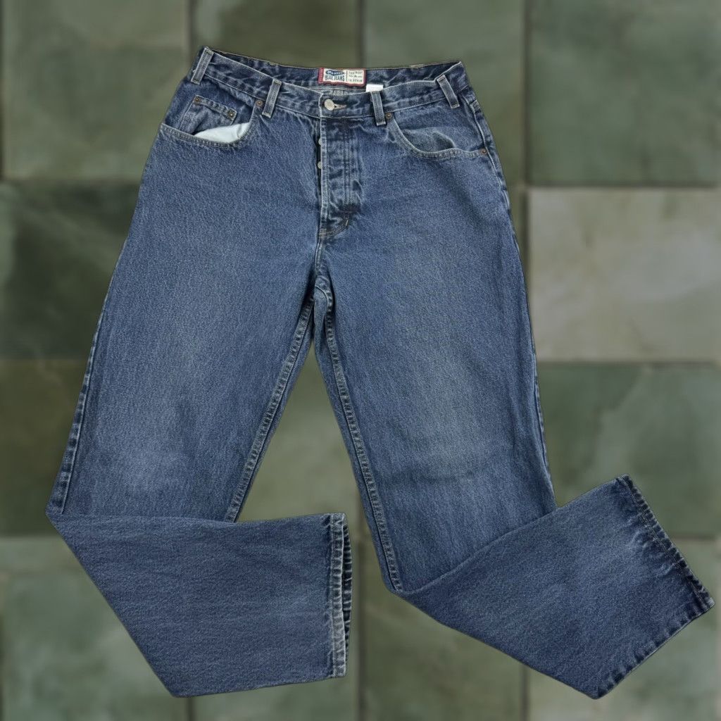Old Navy VINTAGE Old Navy Jeans Men 35x34 Blue Baggy Grunge Y2K 90s Button Fly 90s Grunge Size US 35 - 1 Thumbnail