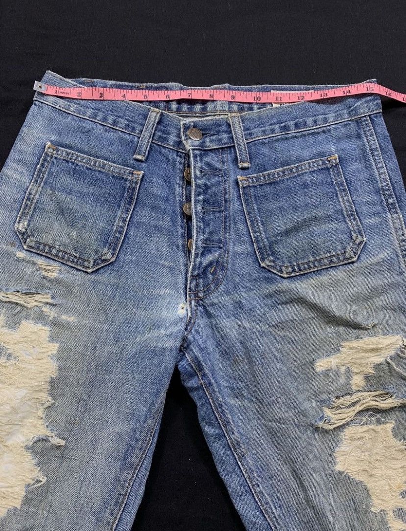 Big John Big Jhon Japanese Distressed super flare denim pants Size US 31 - 7 Thumbnail