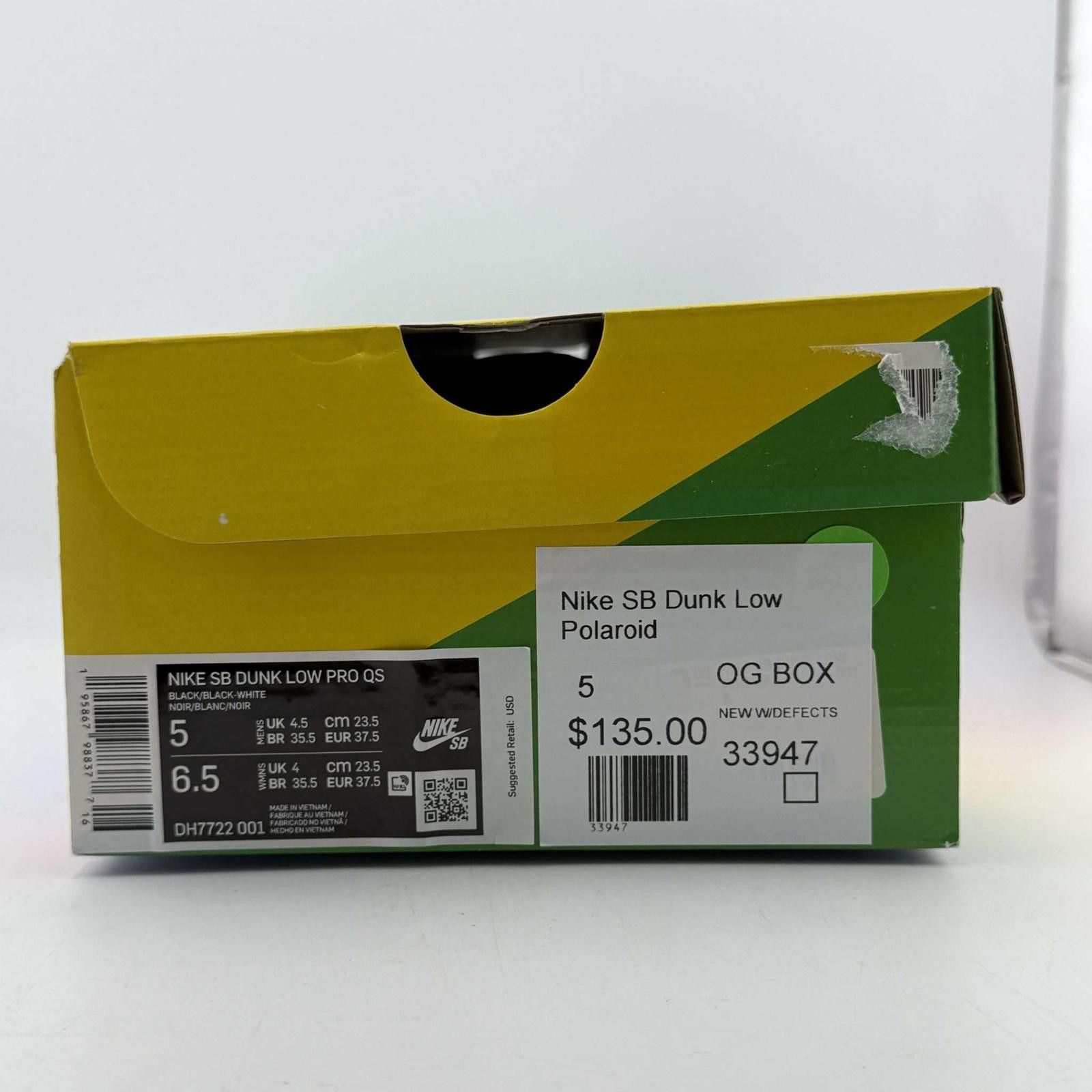 Nike Nike SB Dunk Low Polaroid Black Sneakers US 5 New with Box Size US 5 / EU 37 - 8 Thumbnail
