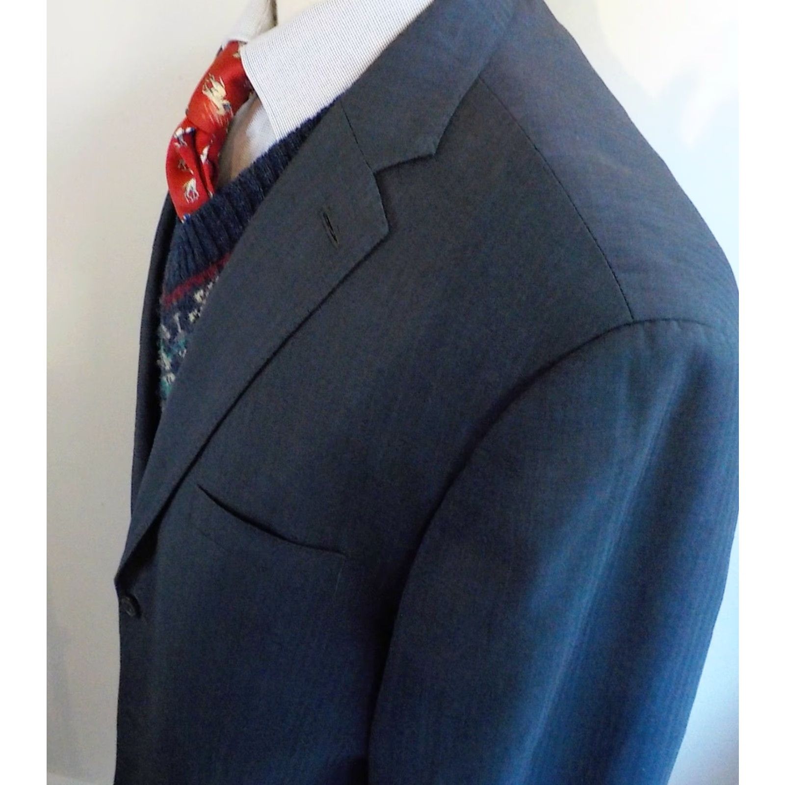 Peter Millar VINTAGE Peter Millar Blazer 2 Button Blue Tonal Stripe SZ 44R Regular Mens Jacket Size 44R - 5 Thumbnail